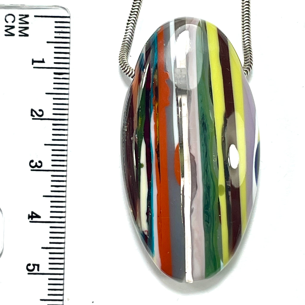 DVH Surfite (Surfboard Resin) Freeform Bead Pendant, Fordite-Style 50x27x12mm (6454)