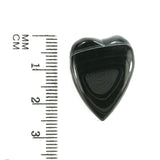 DVH Black Fordite Silver Sheen Onyx Heart Bead (5819)