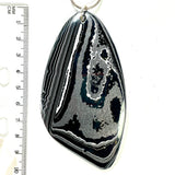 DVH Black Fordite Crown of Silver Sheen Onyx Pendant 97x52x7mm(5955)