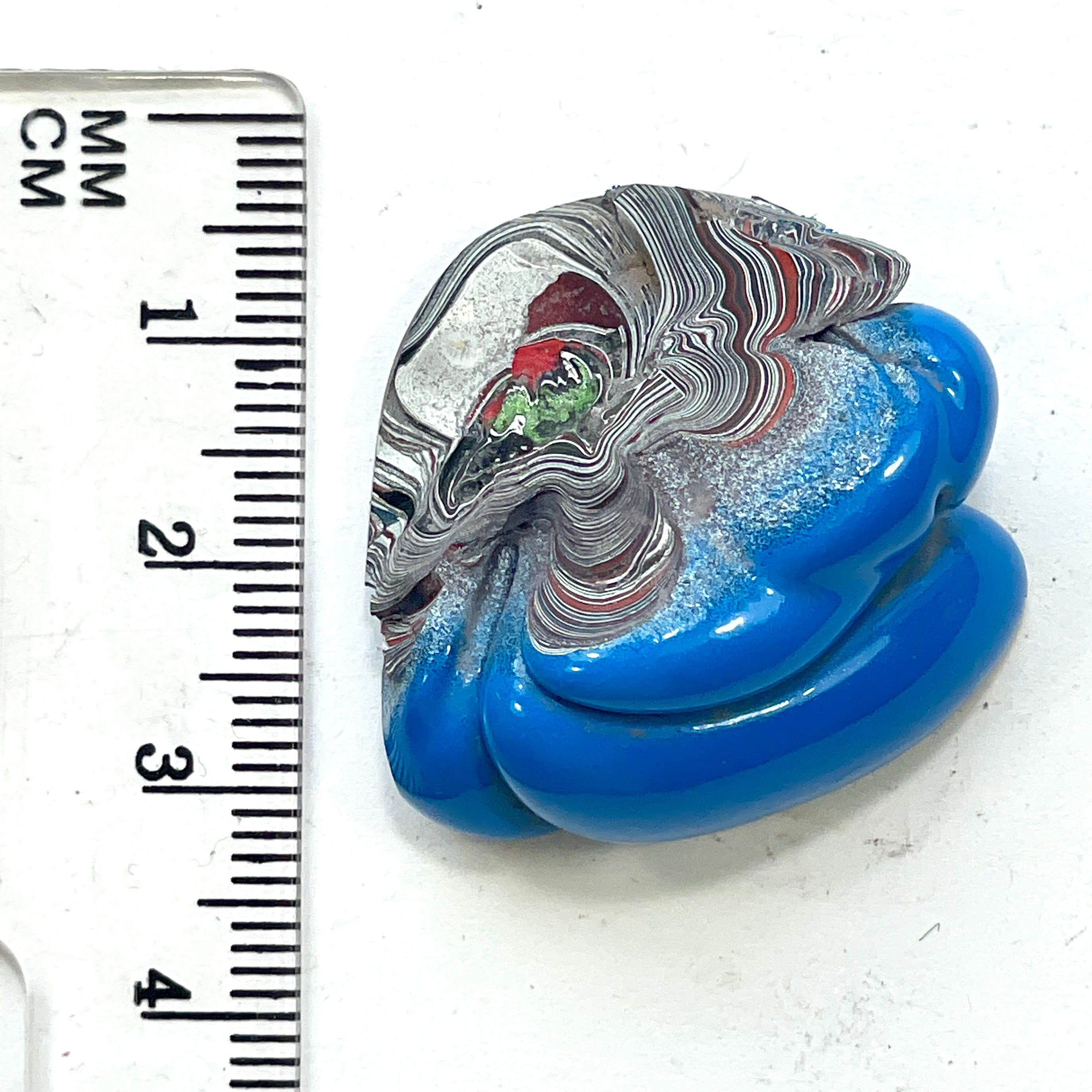 DVH Grabber Blue Ford Mustang Fordite Specimen Polished Face Michigan (6340) - DVHdesigns