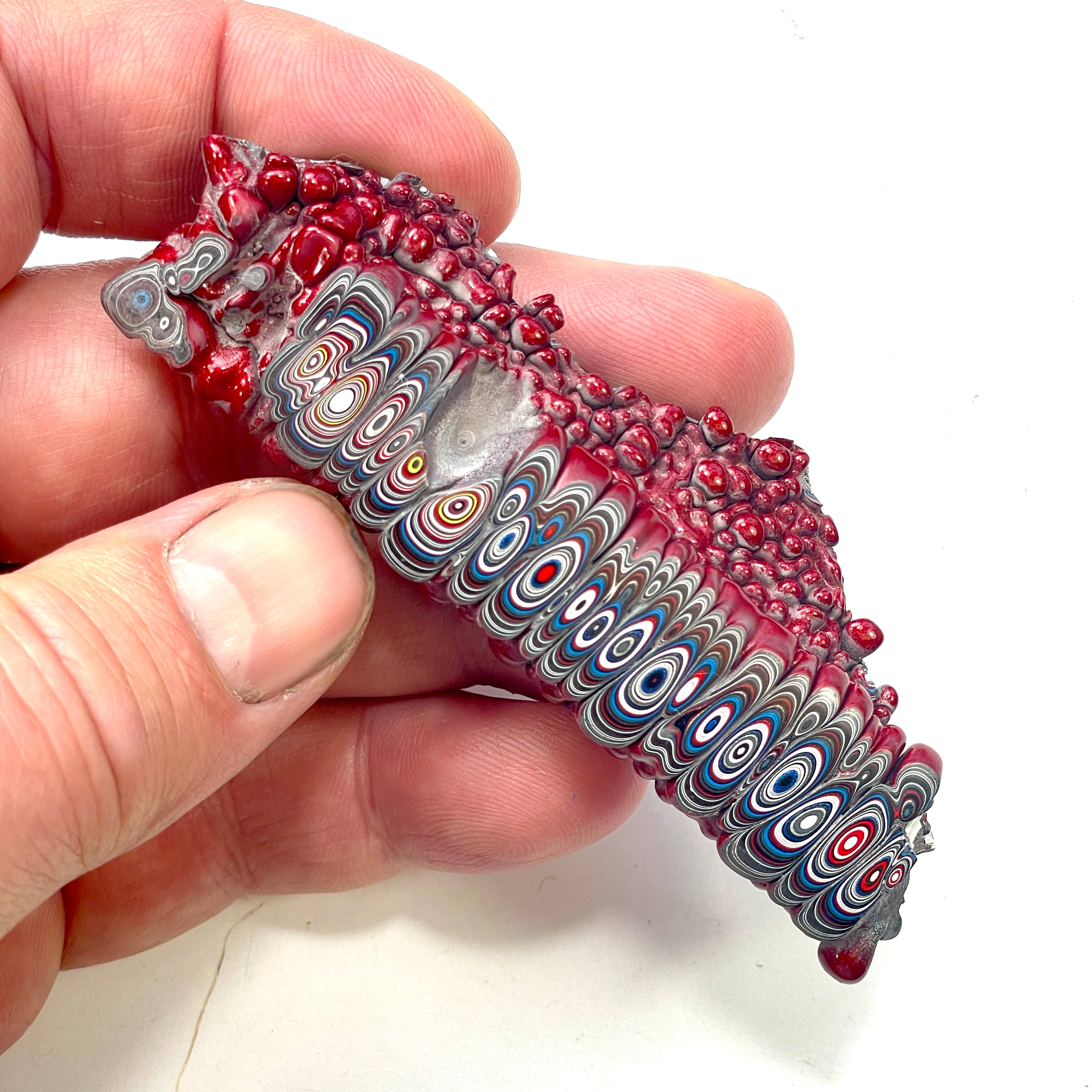 DVH Rapid Red Ford Mustang Fordite 20 Eye Specimen Polished Face (6341) - DVHdesigns