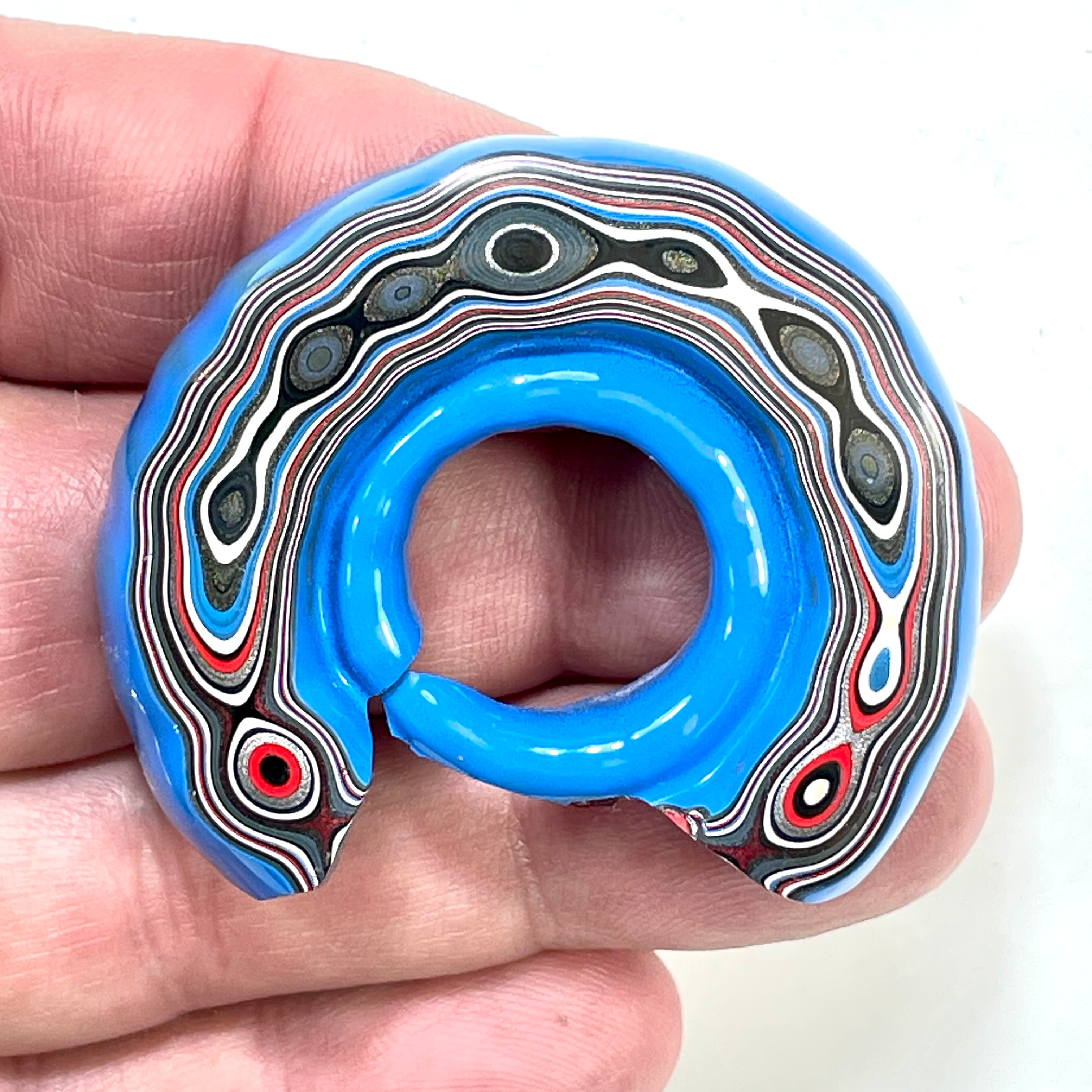 DVH Grabber Blue Ford Mustang Fordite Buck Hole Specimen Polished Face Michigan (6352) - DVHdesigns
