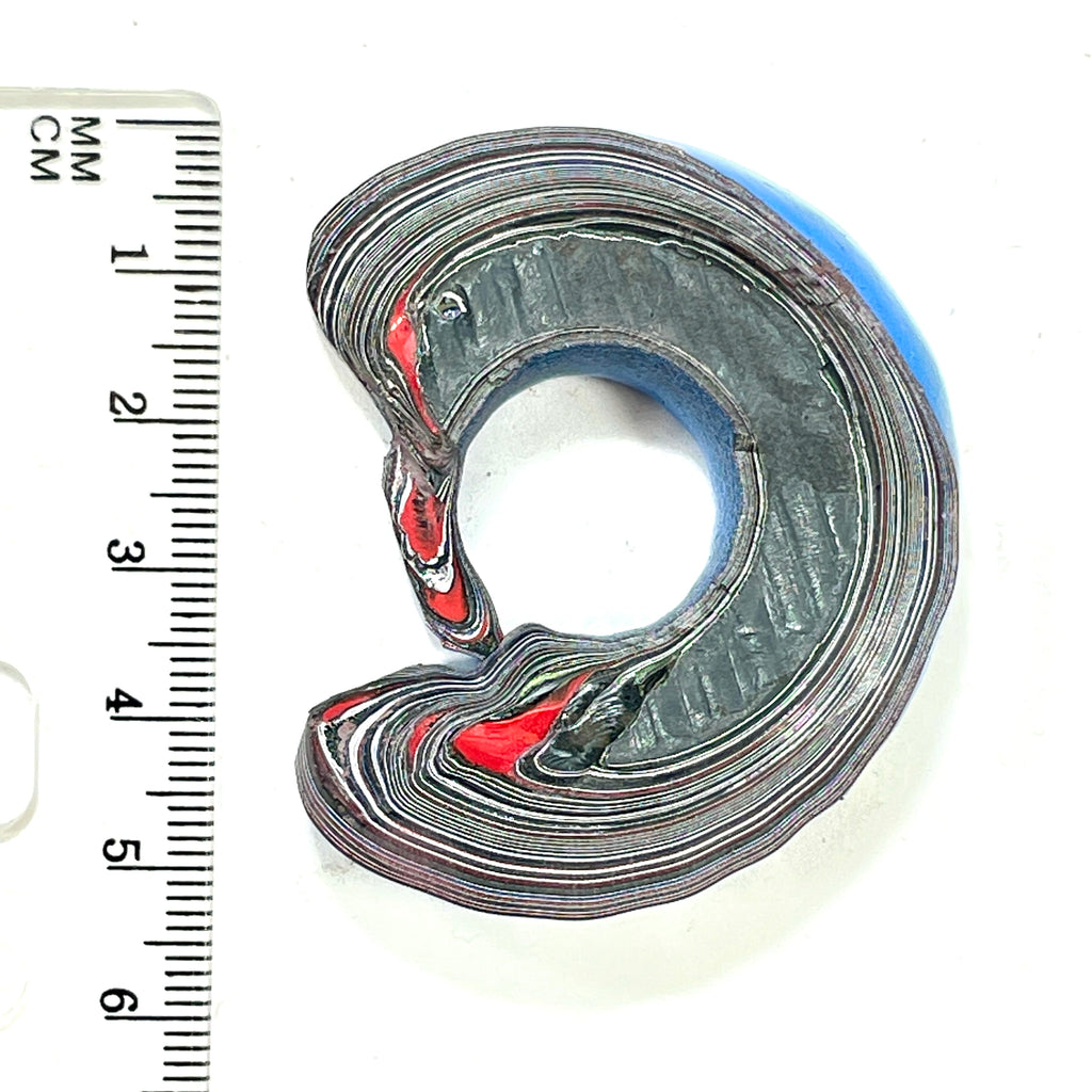 DVH Grabber Blue Ford Mustang Fordite Buck Hole Specimen Polished Face Michigan (6352) - DVHdesigns