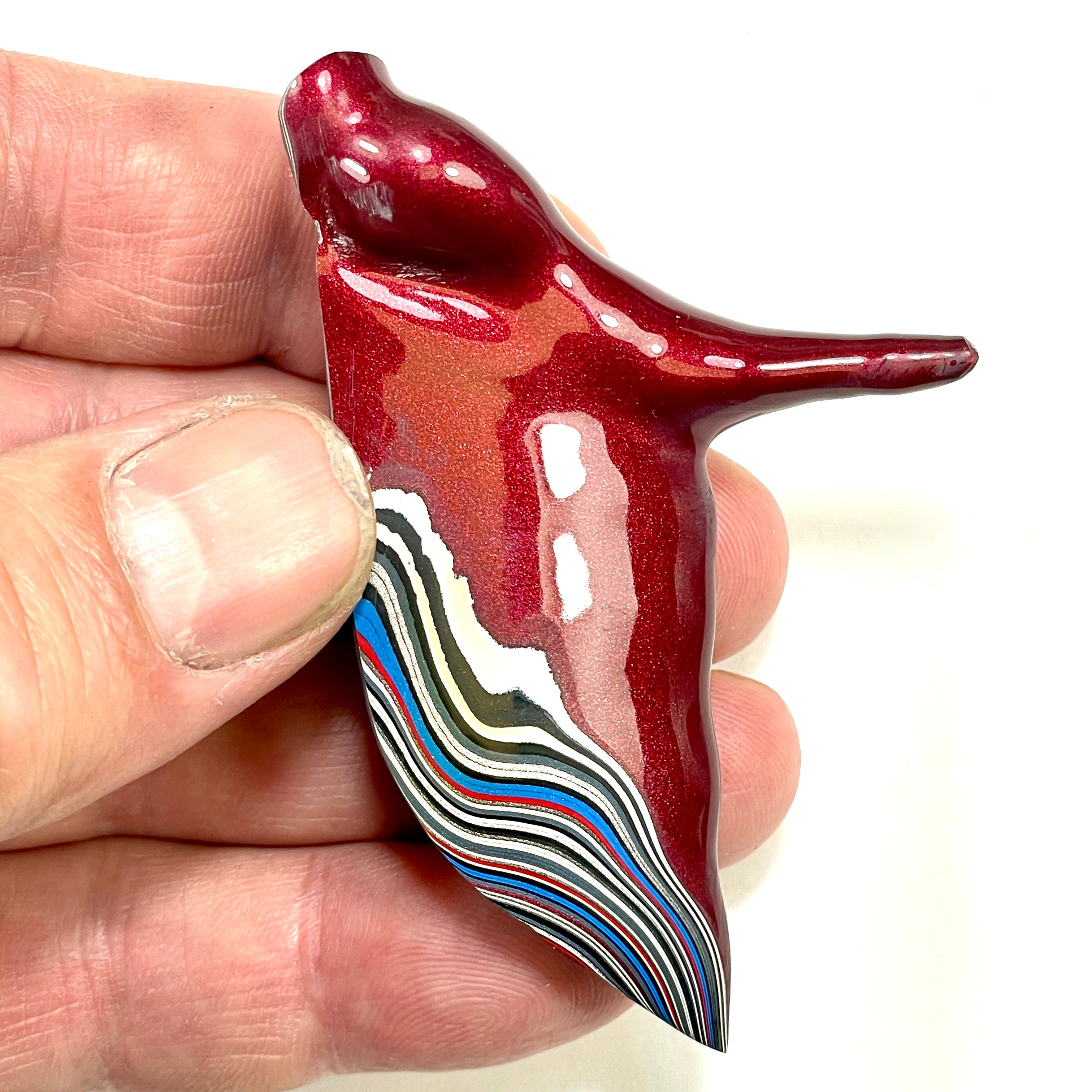 DVH Rapid Red Ford Mustang Fordite Stalactite Specimen Polished Face (6354) - DVHdesigns