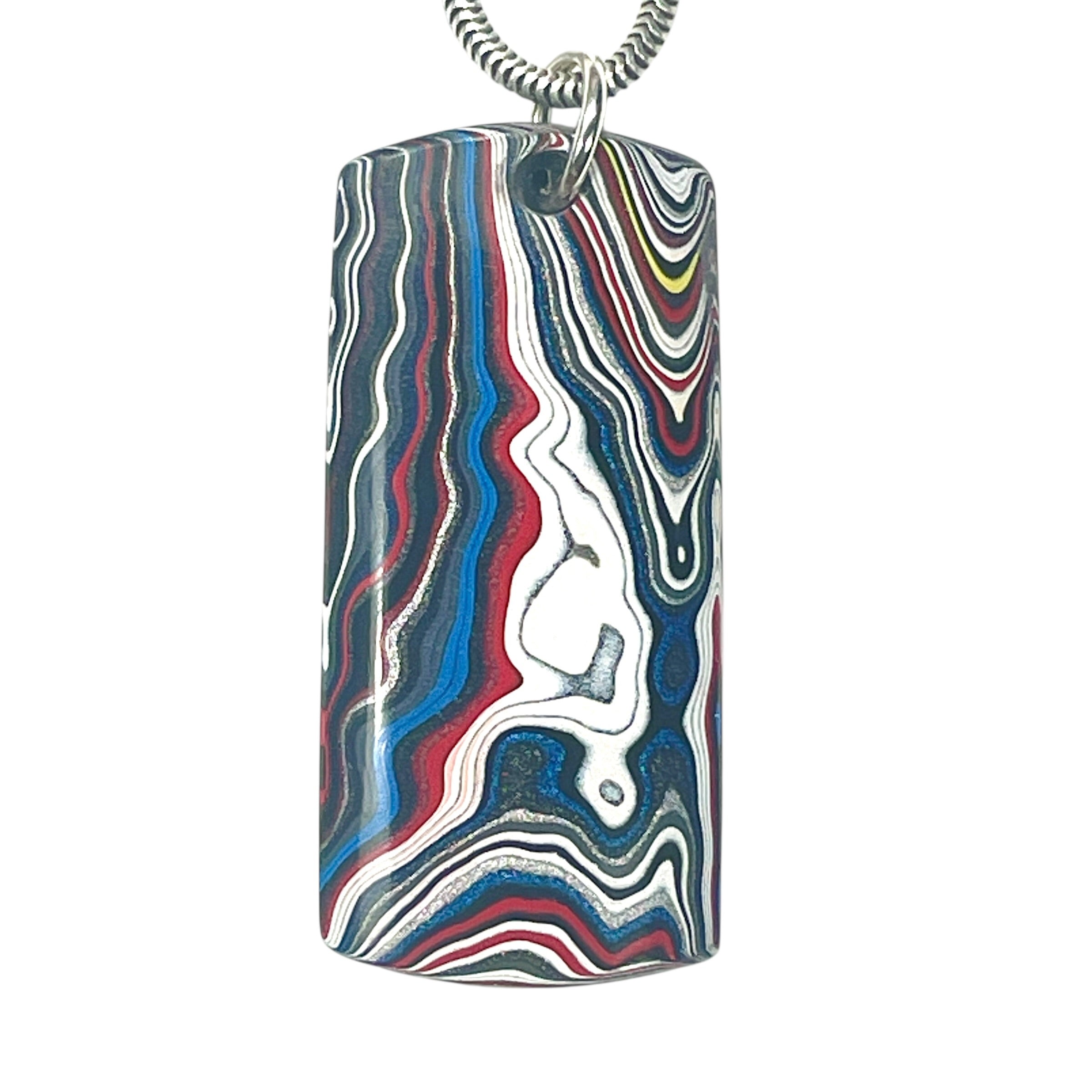 DVH Genuine Michigan Mustang Fordite Dog Tag Pendant 38x18x5mm (6398) - DVHdesigns