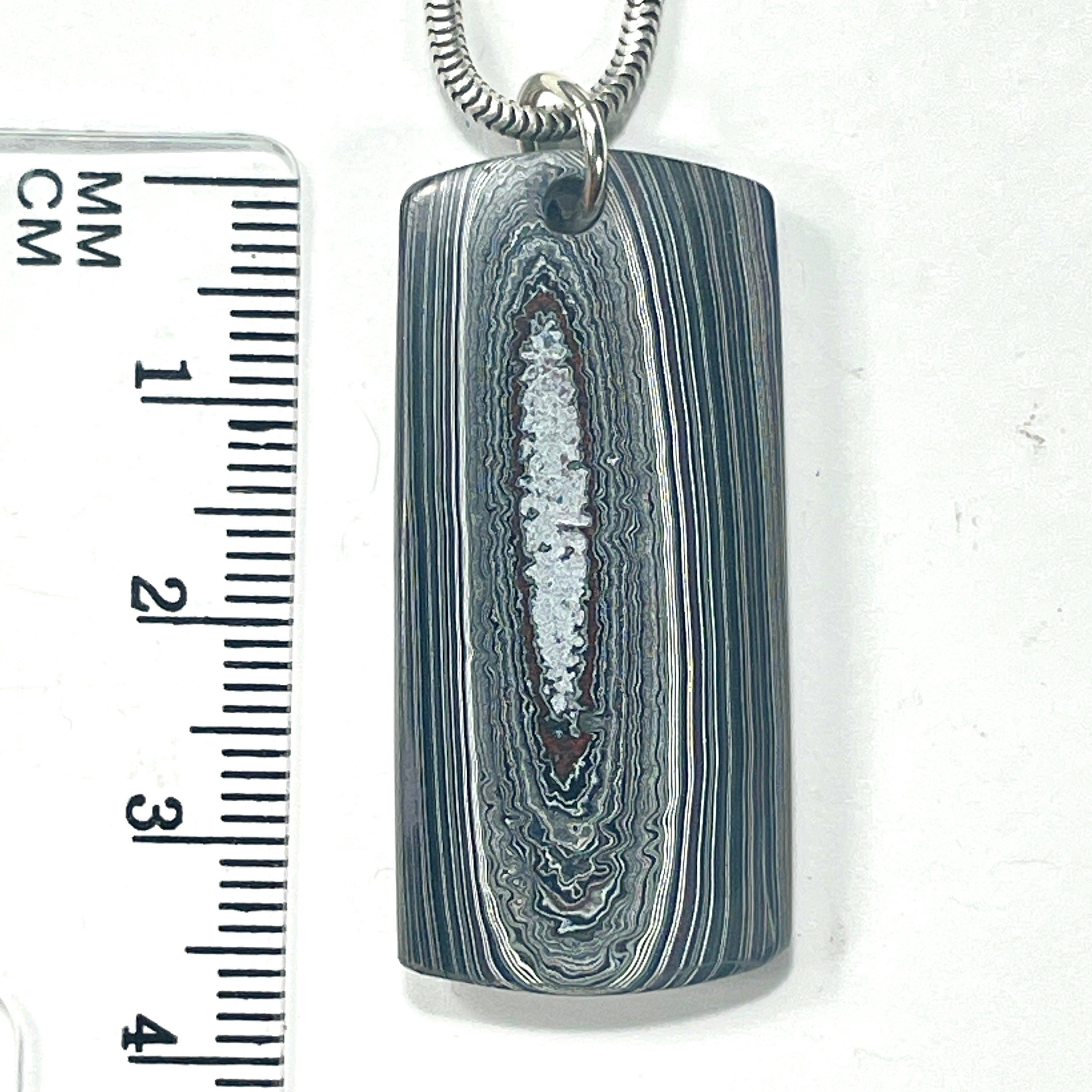 DVH Genuine Michigan Mustang Fordite Dog Tag Pendant 38x18x5mm (6398) - DVHdesigns