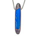 DVH Fordite Bead Pendant Grabber Blue Michigan Mustang 57x11x8mm (6415) - DVHdesigns