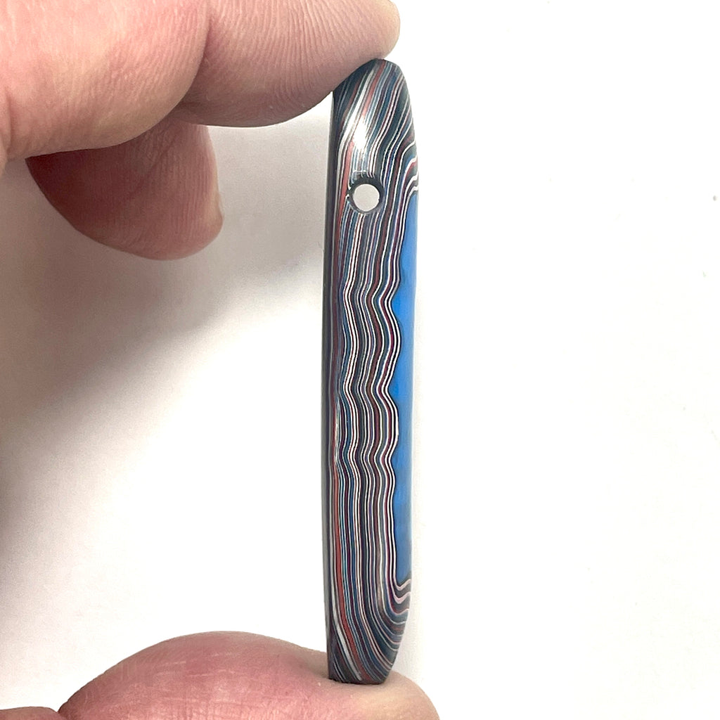 DVH Fordite Bead Pendant Grabber Blue Michigan Mustang 57x11x8mm (6415) - DVHdesigns