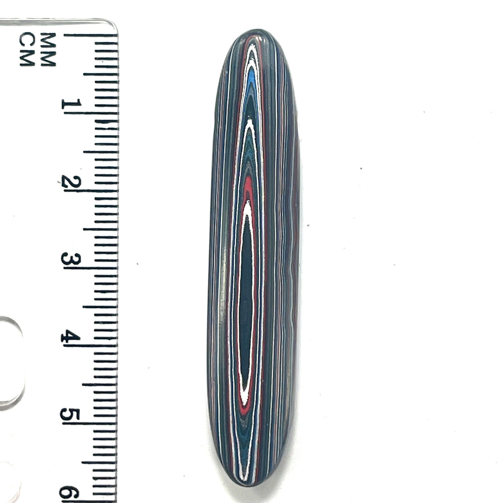 DVH Fordite Bead Pendant Grabber Blue Michigan Mustang 57x11x8mm (6415) - DVHdesigns