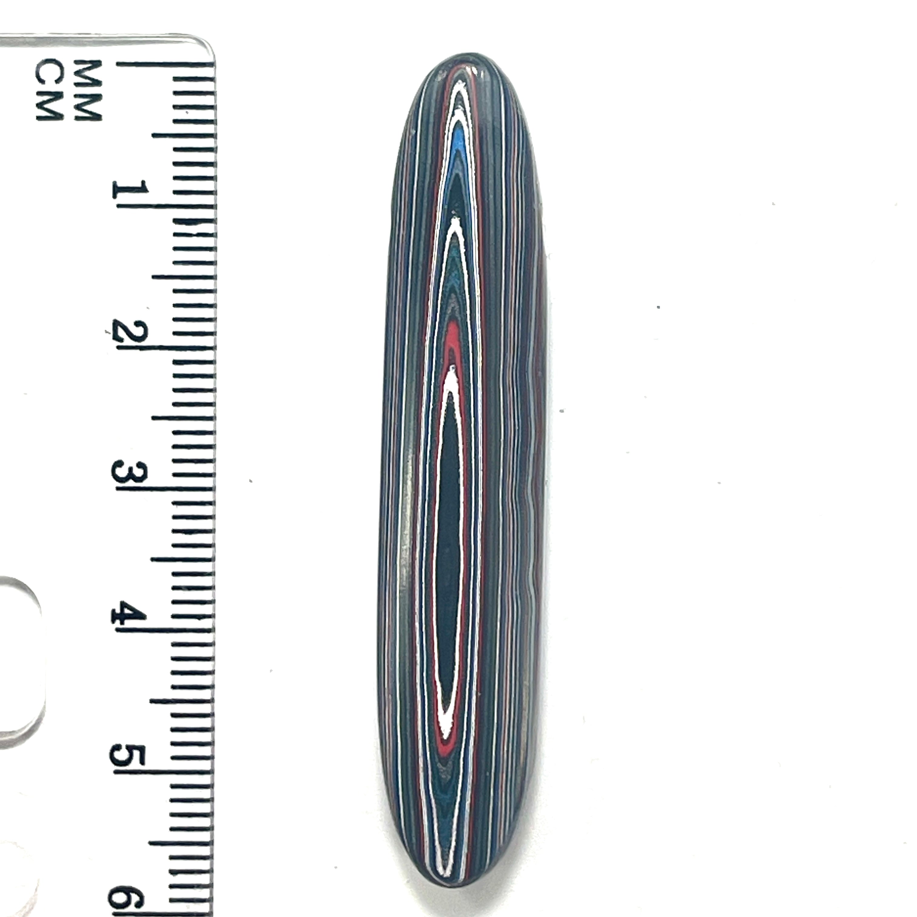 DVH Fordite Bead Pendant Grabber Blue Michigan Mustang 57x11x8mm (6415) - DVHdesigns