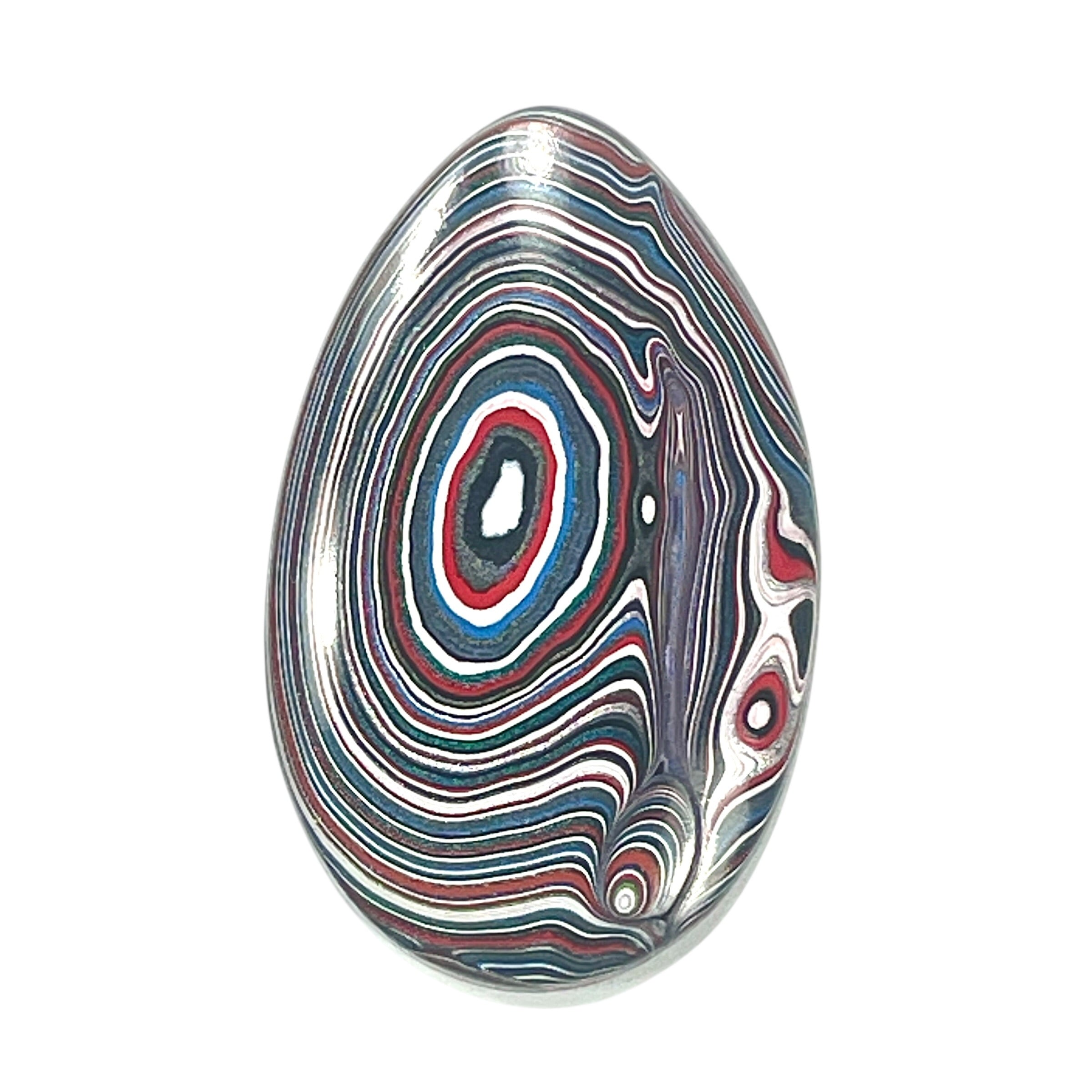 DVH Fordite Cabochon Genuine Michigan Mustang 39x25x5mm (6418)