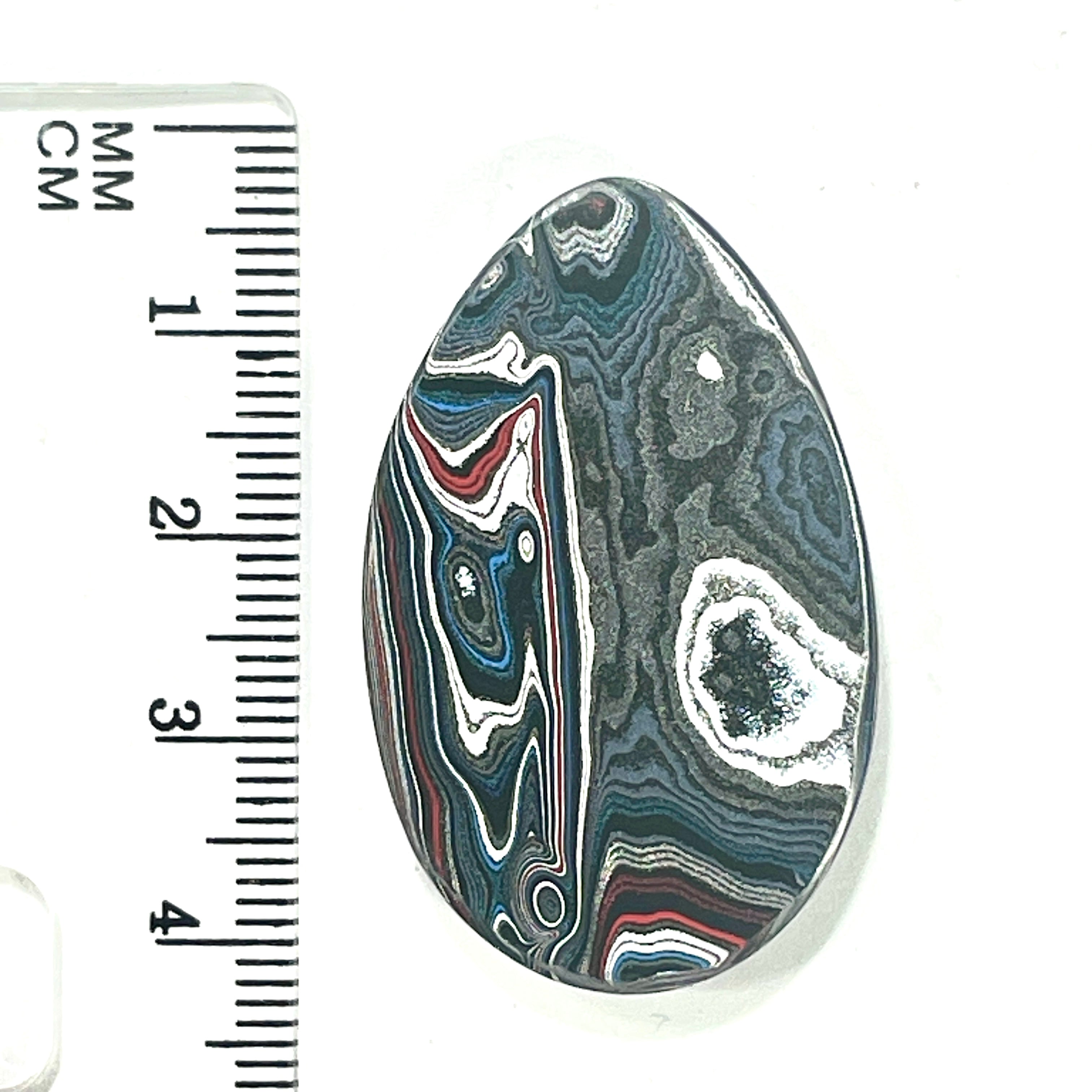 DVH Fordite Cabochon Genuine Michigan Mustang 39x25x5mm (6418)