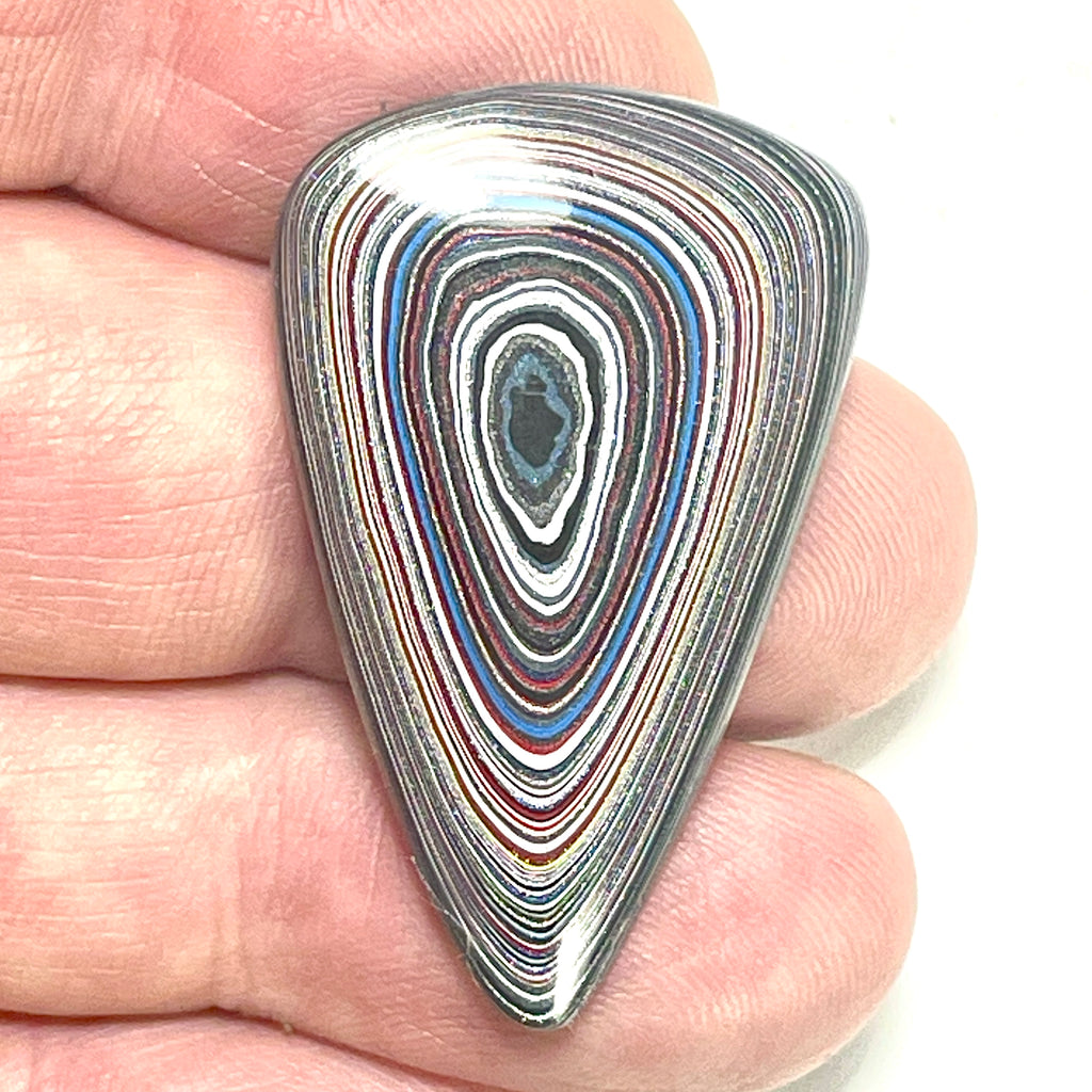 DVH Fordite Cabochon Genuine Michigan Mustang 38x24x5mm (6420)
