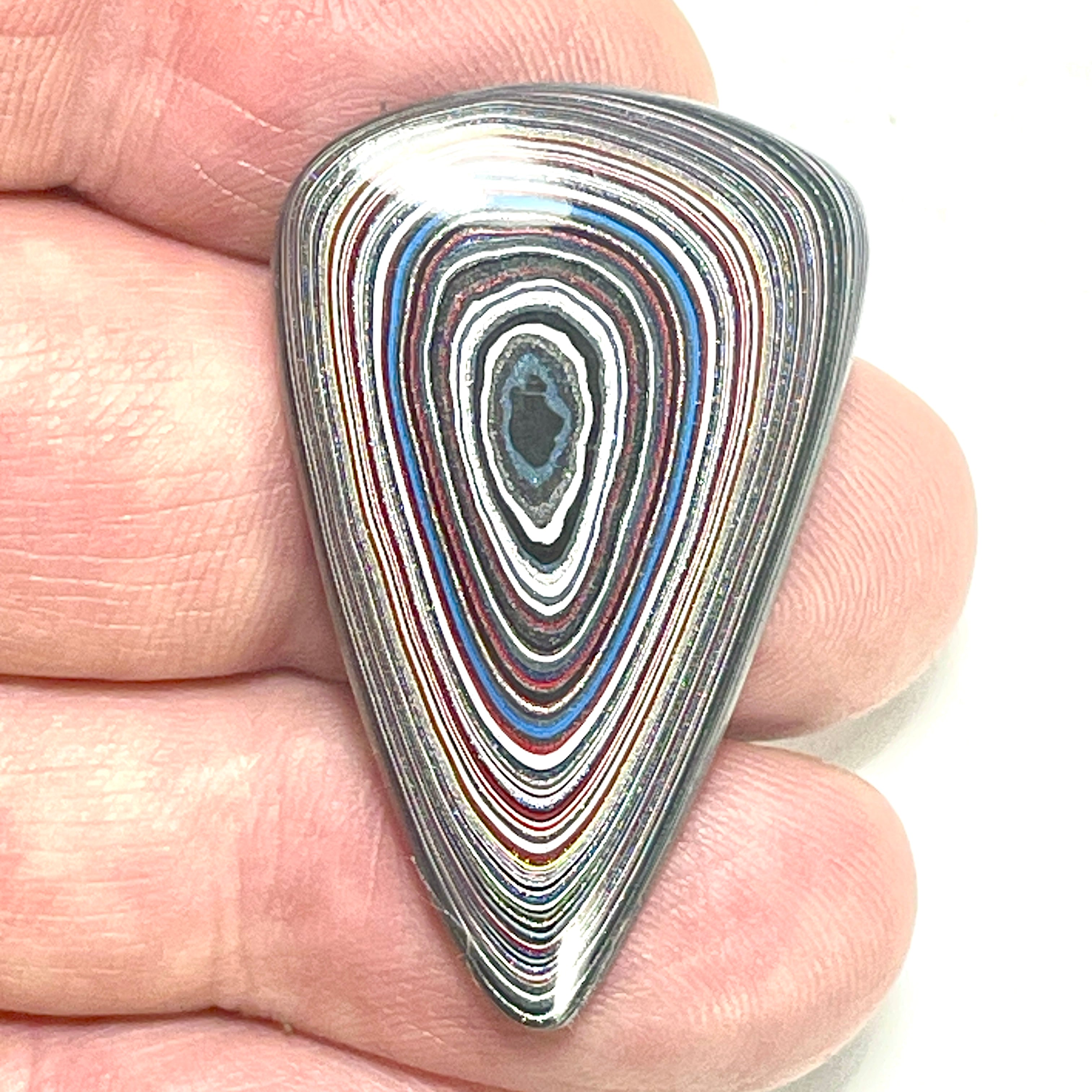 DVH Fordite Cabochon Genuine Michigan Mustang 38x24x5mm (6420)