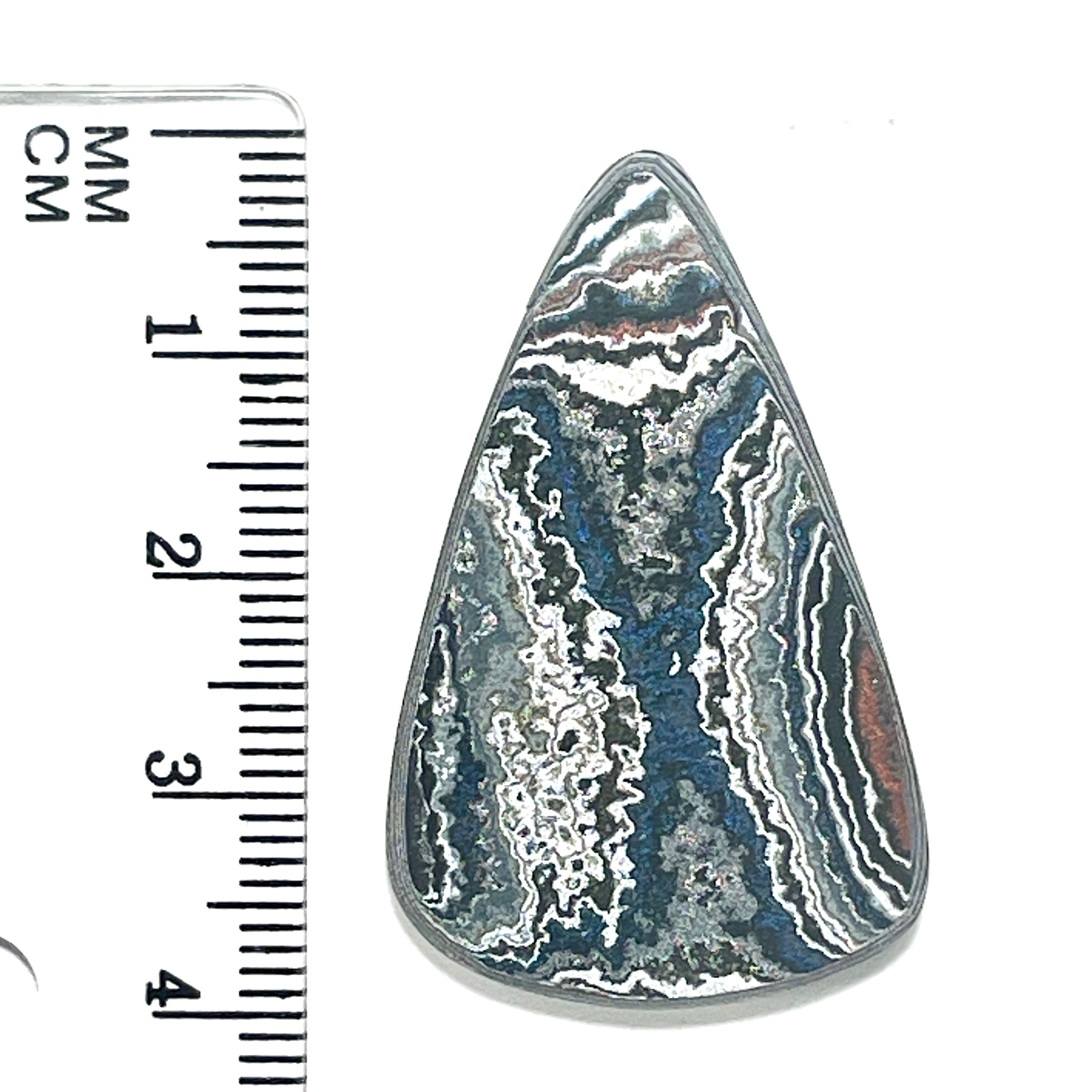 DVH Fordite Cabochon Genuine Michigan Mustang 38x24x5mm (6420)