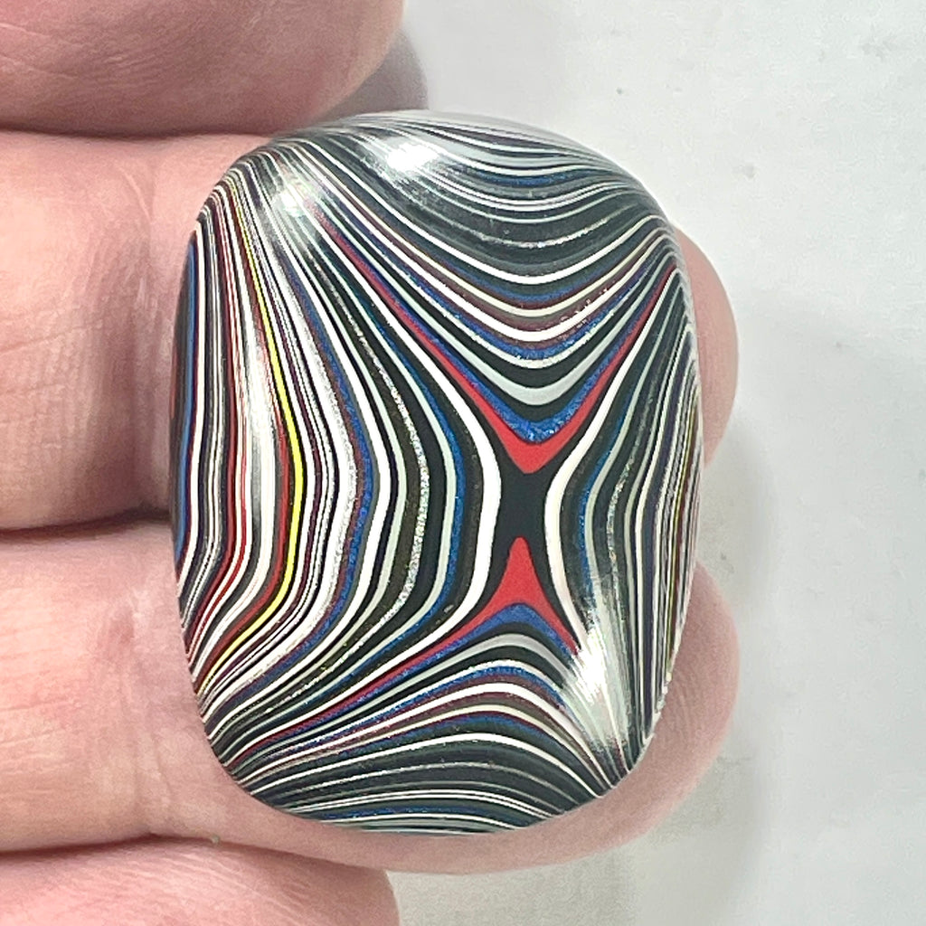 DVH Fordite Cabochon Genuine Michigan Mustang 34x25x7mm (6423)