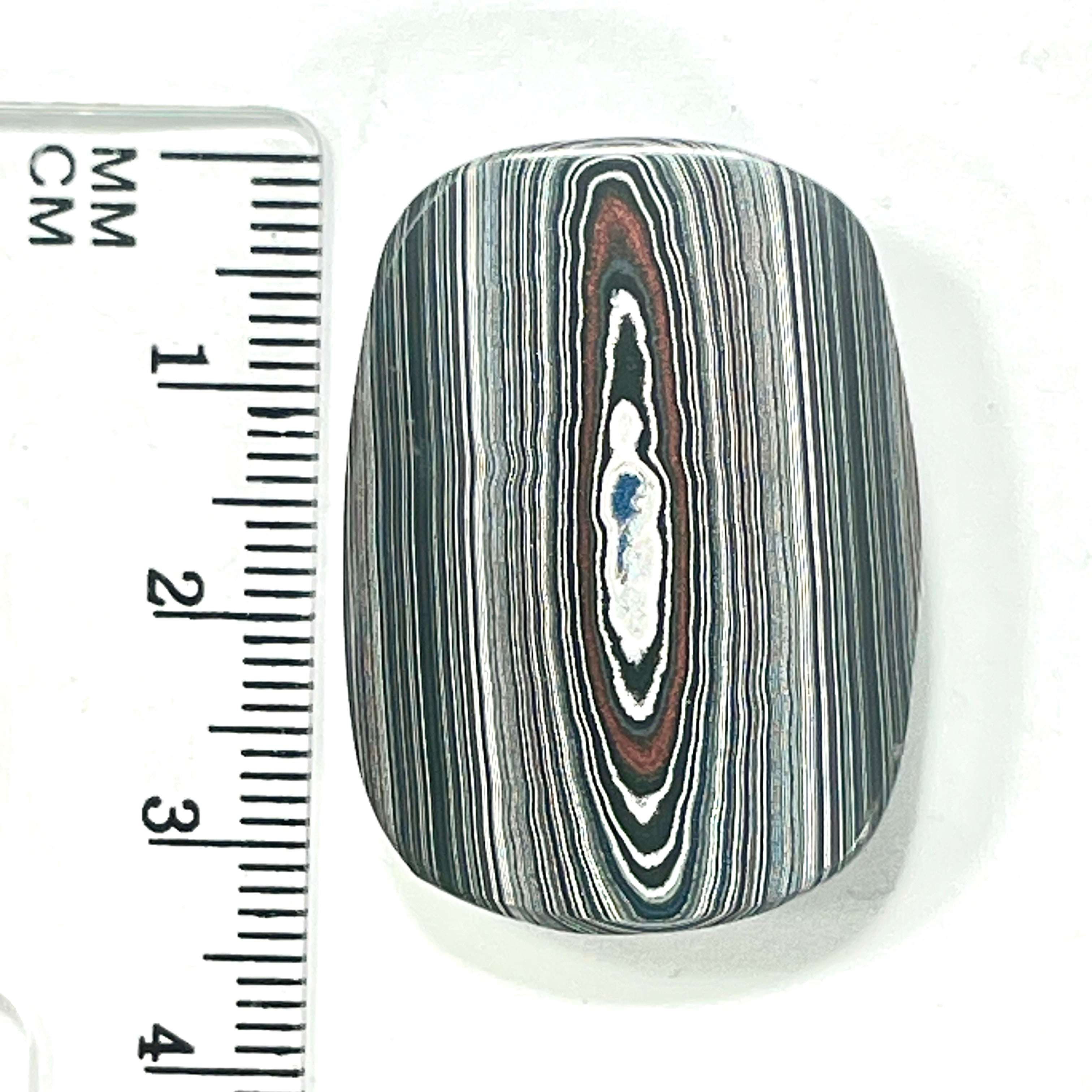 DVH Fordite Cabochon Genuine Michigan Mustang 34x25x7mm (6423)