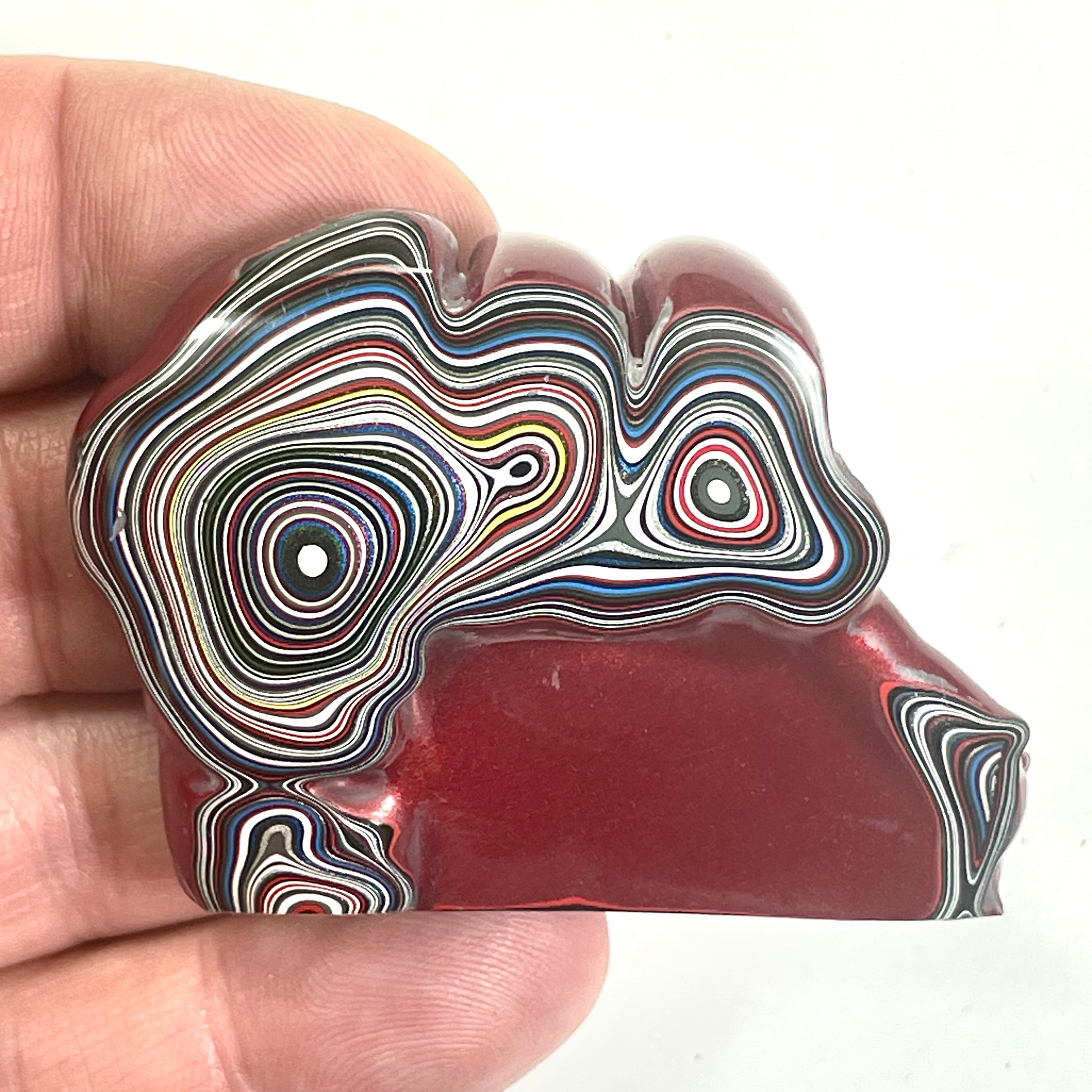 DVH Rapid Red Ford Mustang Fordite Specimen Polished Face Michigan (6644)