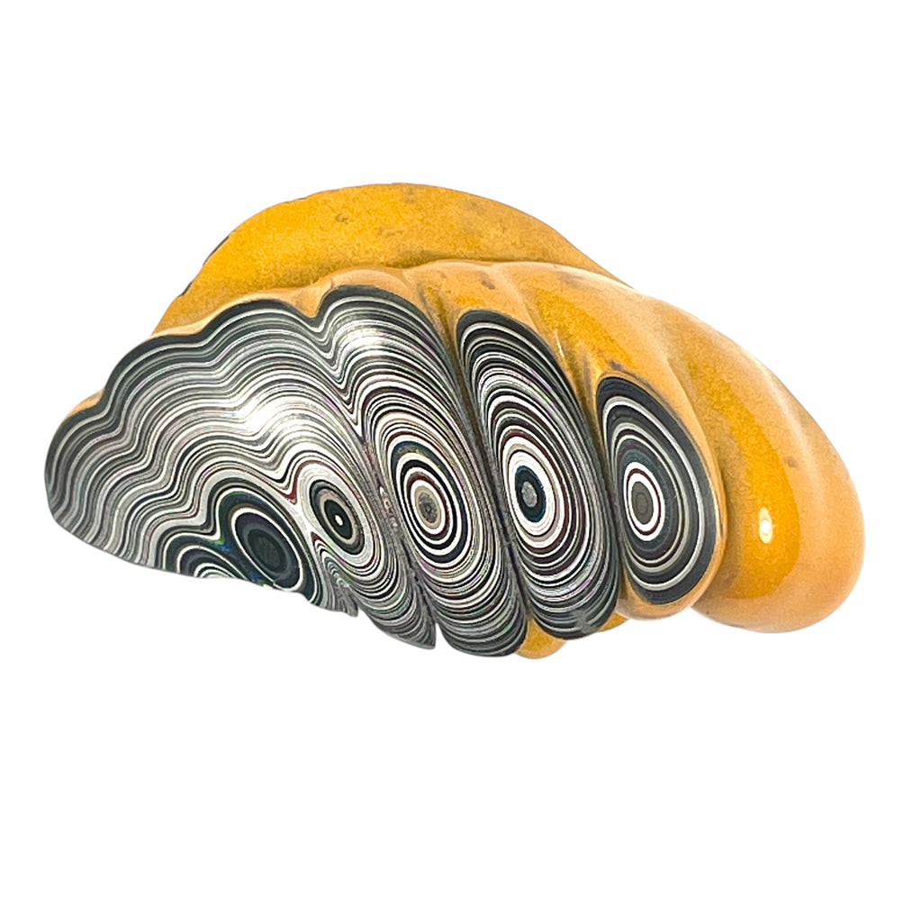 DVH Orange Fury Ford Mustang Fordite Specimen Polished Face Michigan (6645)