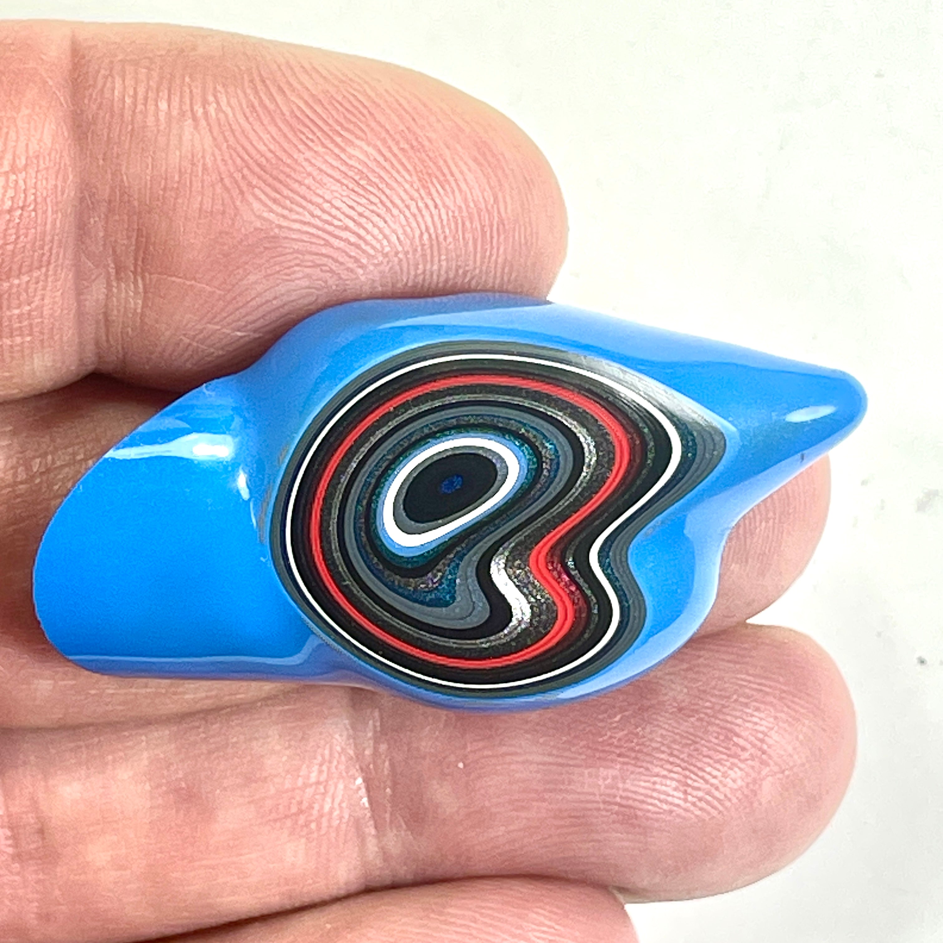 DVH Grabber Blue Ford Mustang Fordite Specimen Polished Face Michigan (6646)