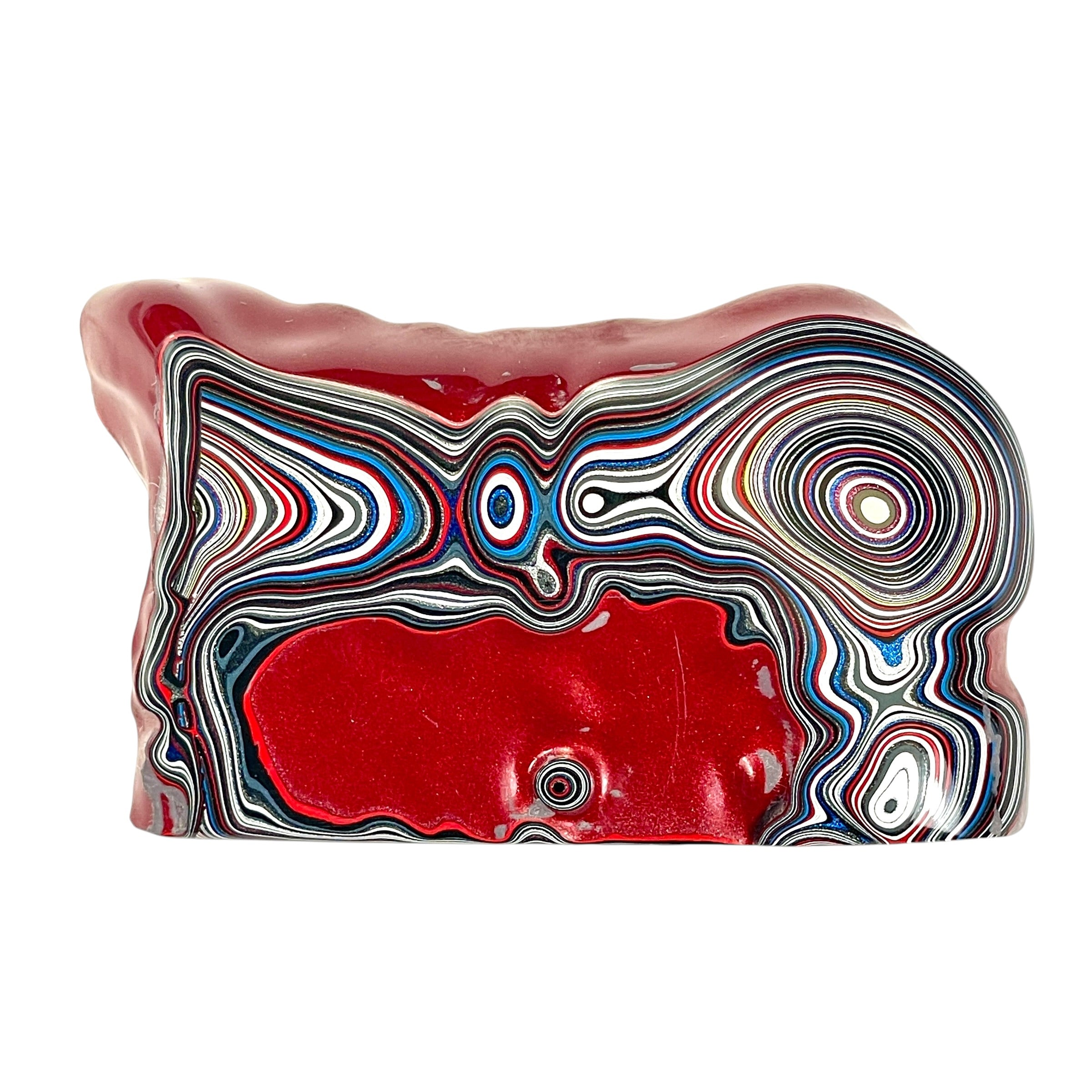 DVH Rapid Red Ford Mustang Fordite Specimen Polished Face Michigan (6647)
