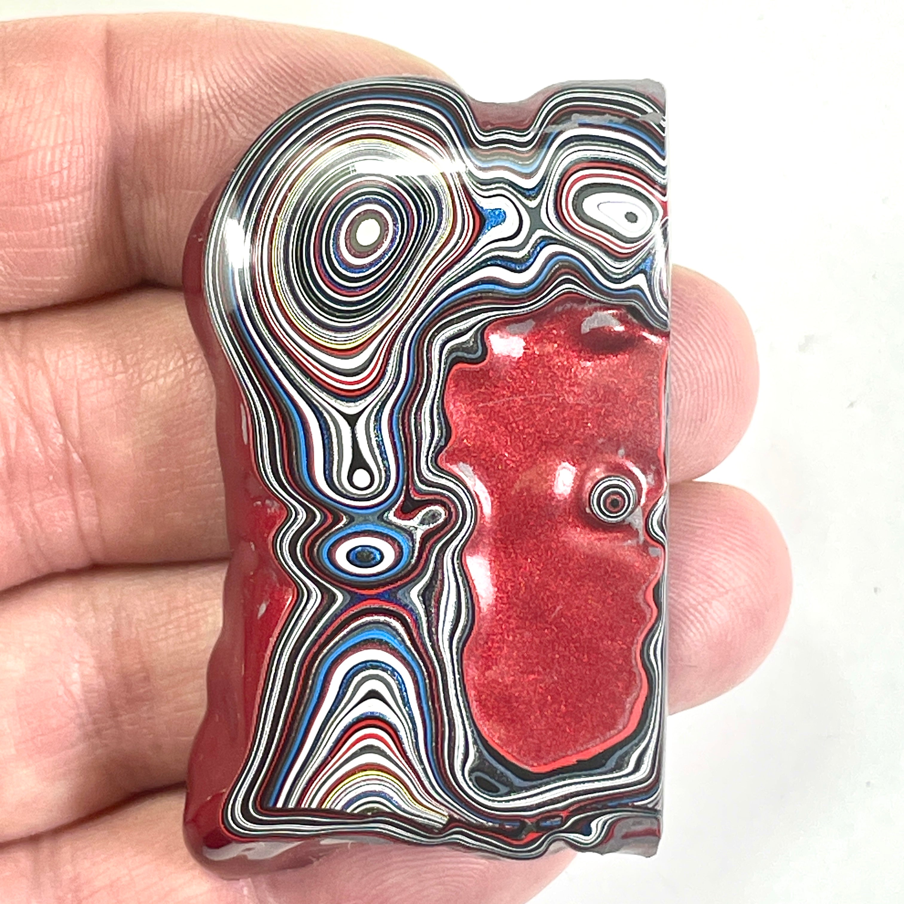 DVH Rapid Red Ford Mustang Fordite Specimen Polished Face Michigan (6647)