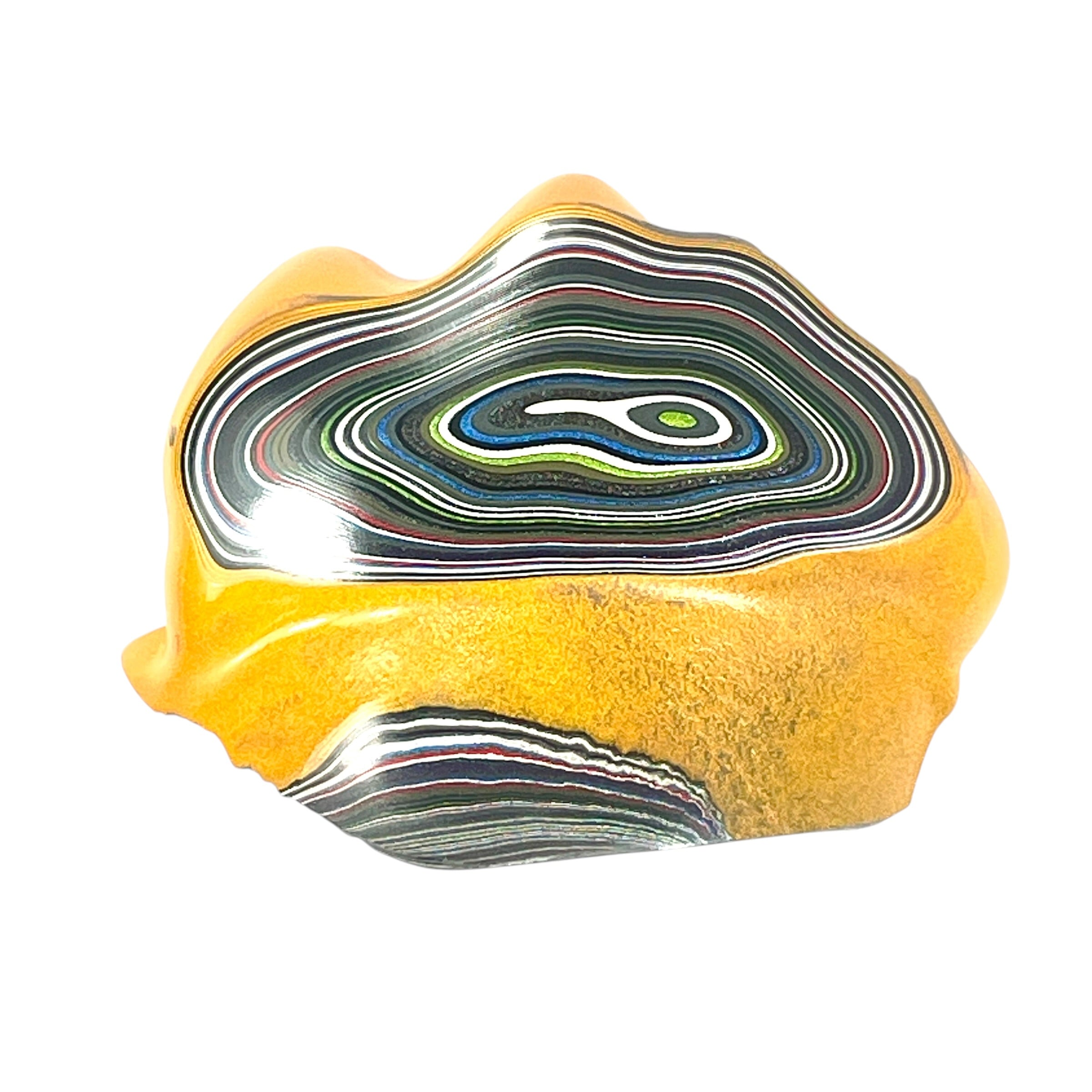 DVH Orange Fury Ford Mustang Fordite Specimen Polished Face Michigan (6648)