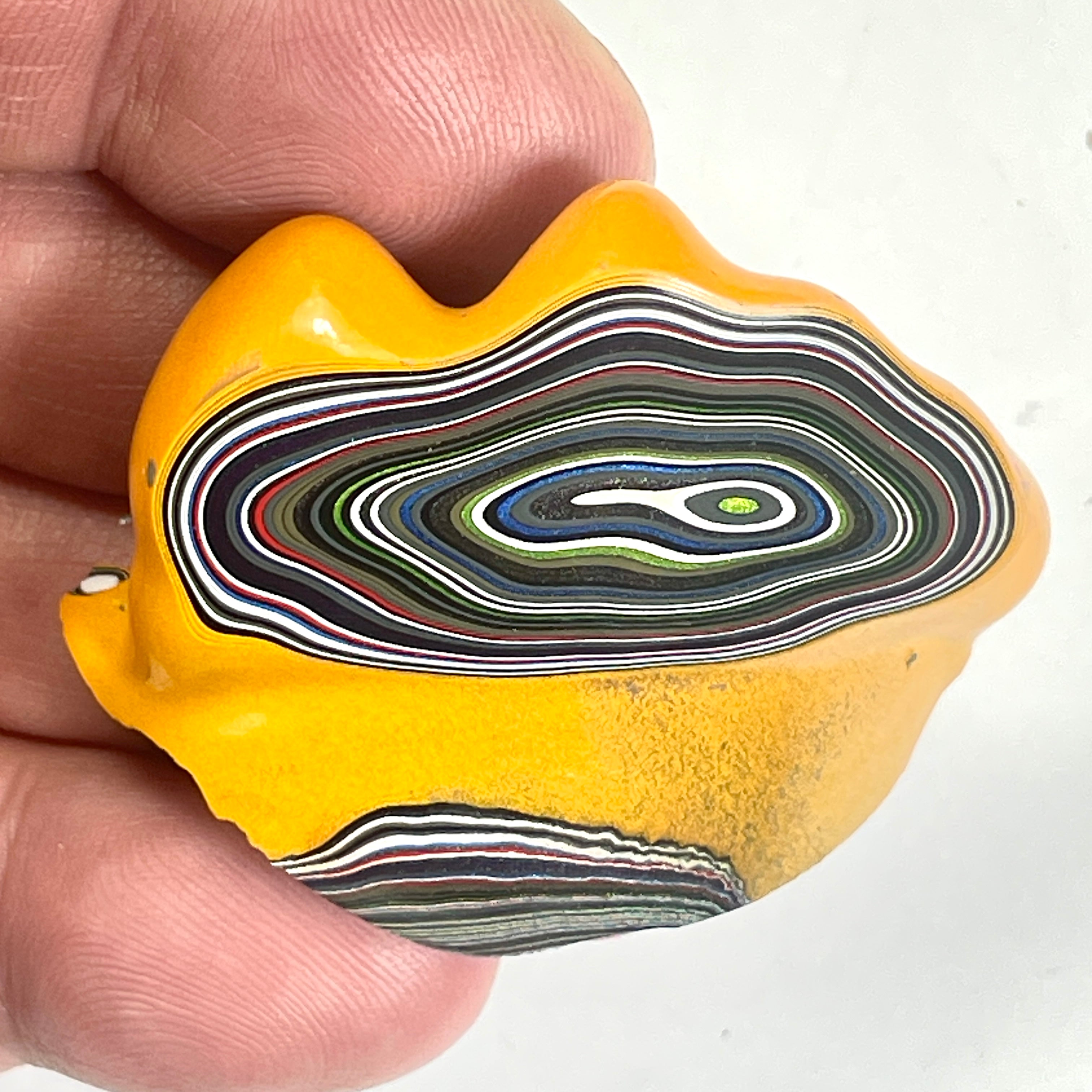DVH Orange Fury Ford Mustang Fordite Specimen Polished Face Michigan (6648)