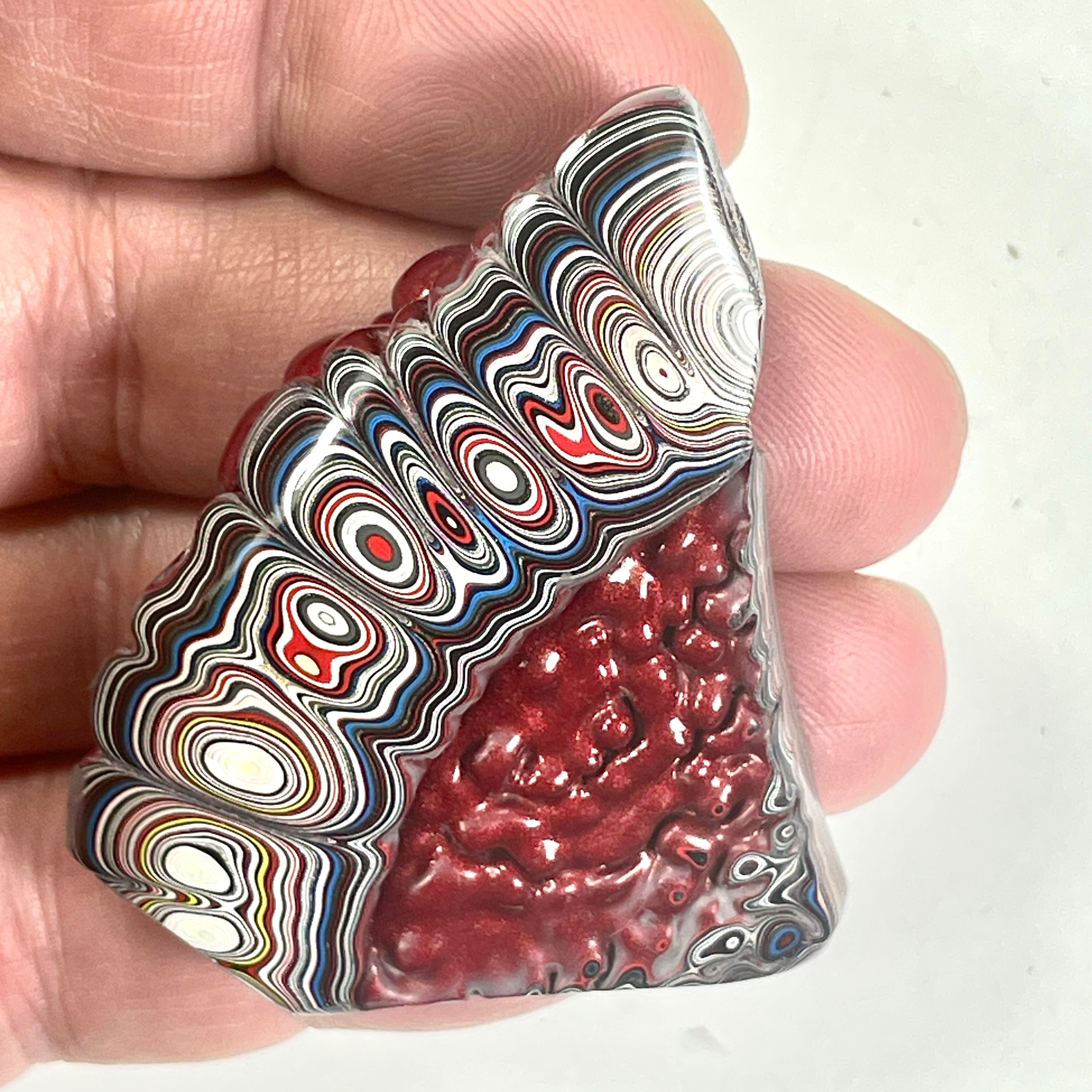 DVH Rapid Red Ford Mustang Fordite Specimen Polished Face Michigan (6649)