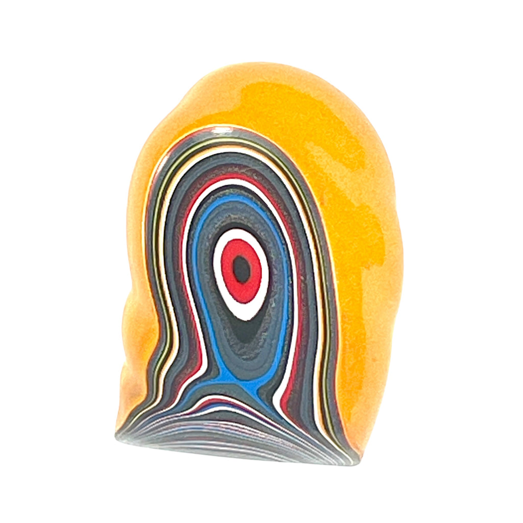 DVH Orange Fury Ford Mustang Fordite Specimen Polished Face Michigan (6650)