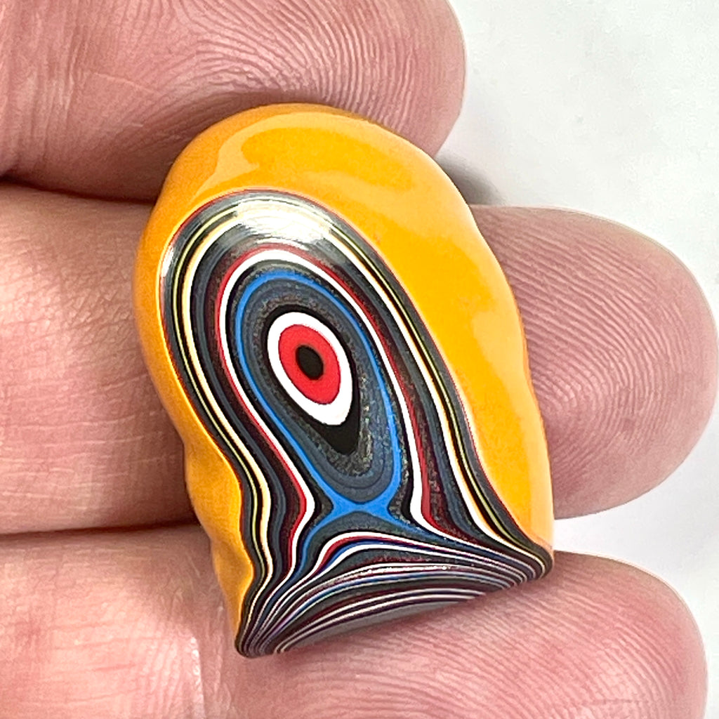 DVH Orange Fury Ford Mustang Fordite Specimen Polished Face Michigan (6650)