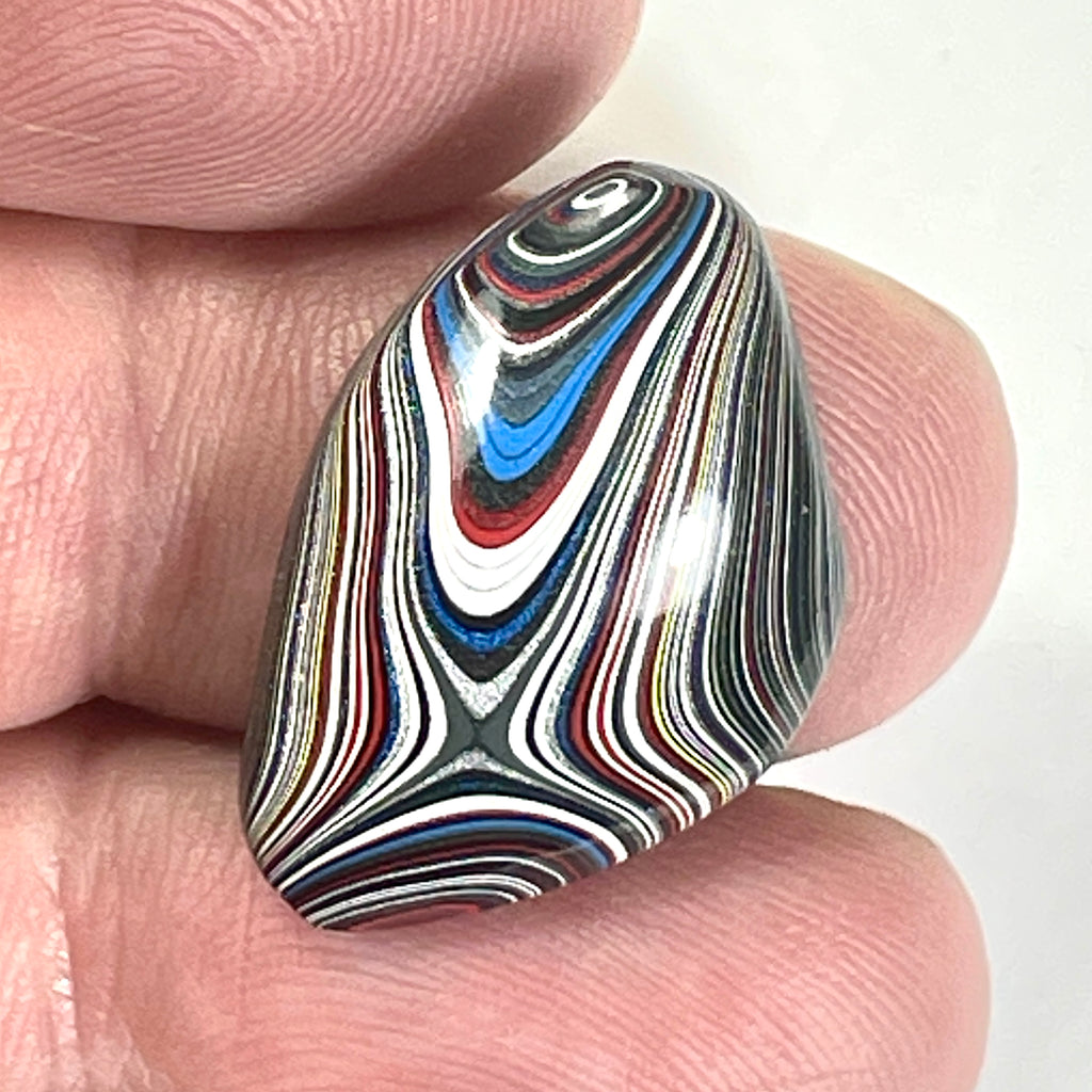 DVH Fordite Cabochon Genuine Ford Mustang Michigan 26x17x5mm  (6651)