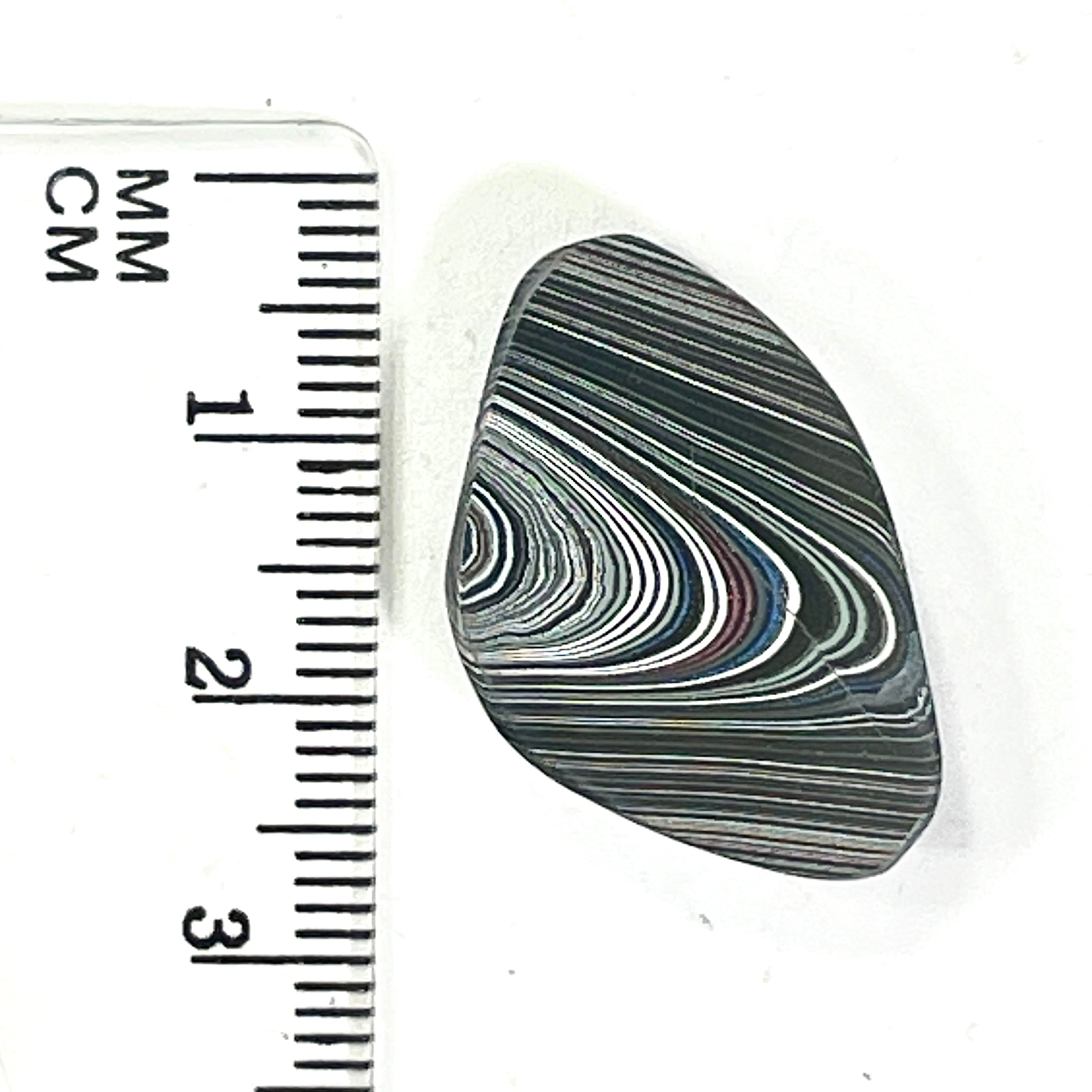 DVH Fordite Cabochon Genuine Ford Mustang Michigan 26x17x5mm  (6651)