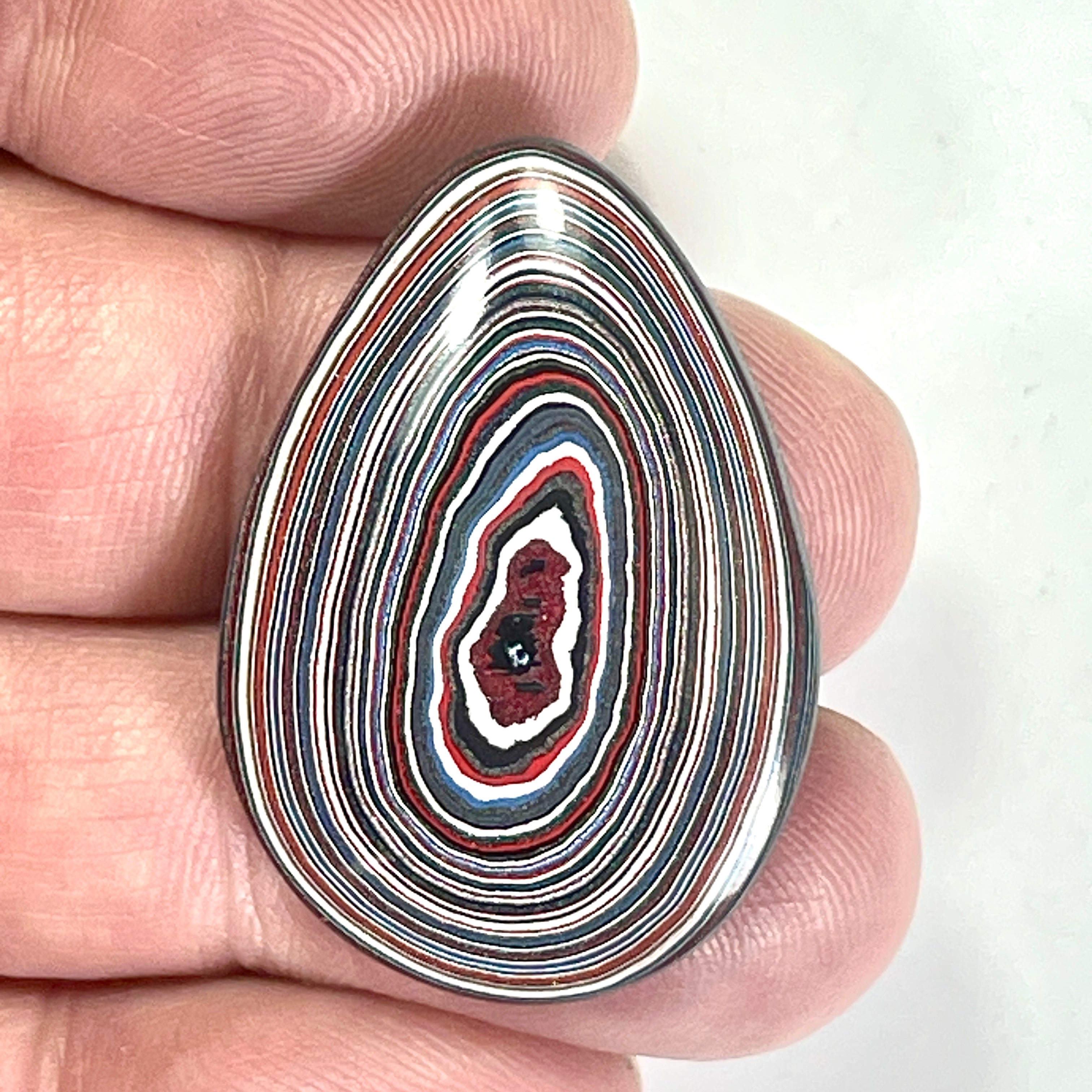 DVH Fordite Cabochon Genuine Ford Mustang Michigan 36x25x4mm  (6652)