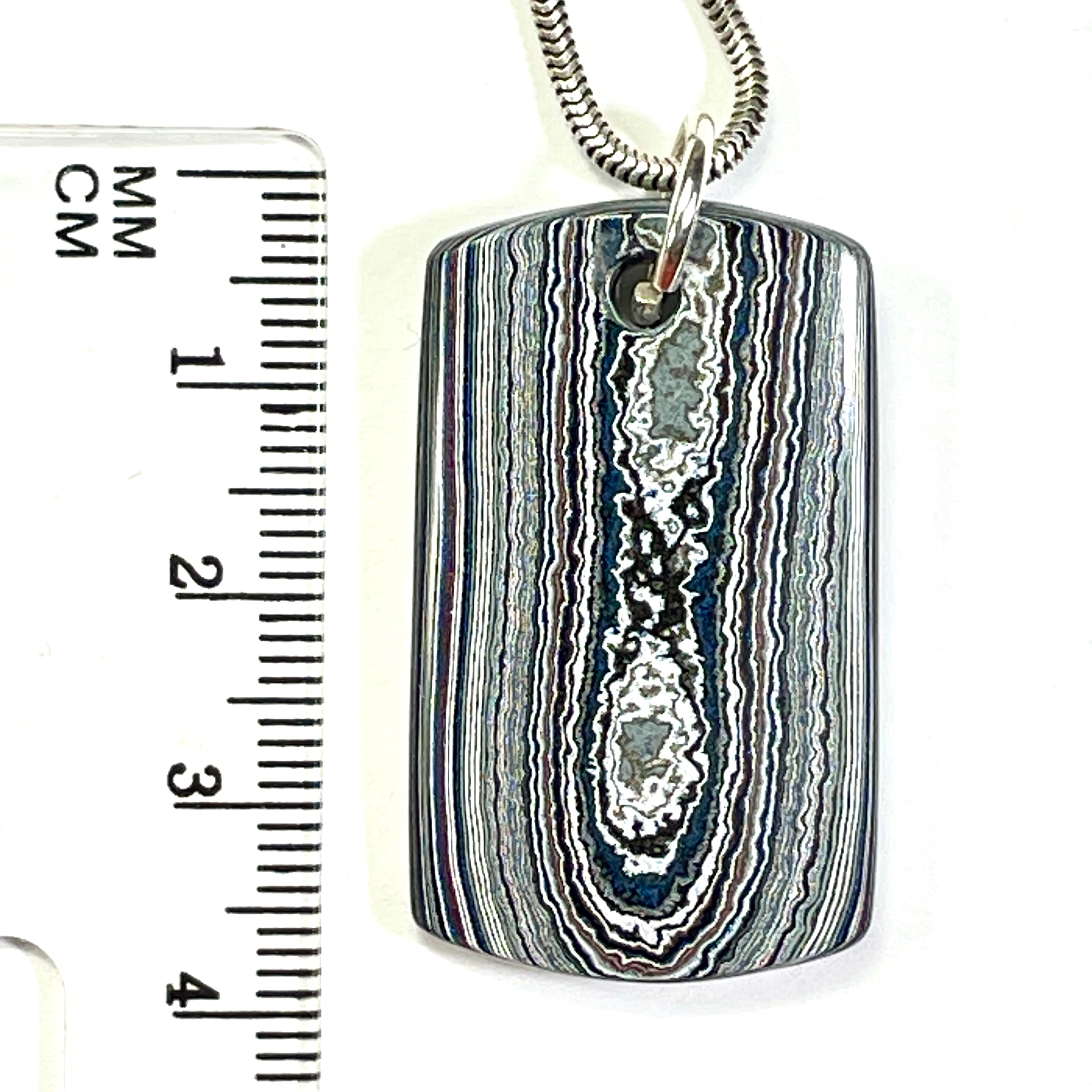 DVH Genuine Ford Mustang Fordite Pendant Dog Tag Michigan 37x22x6mm (6653) - DVHdesigns