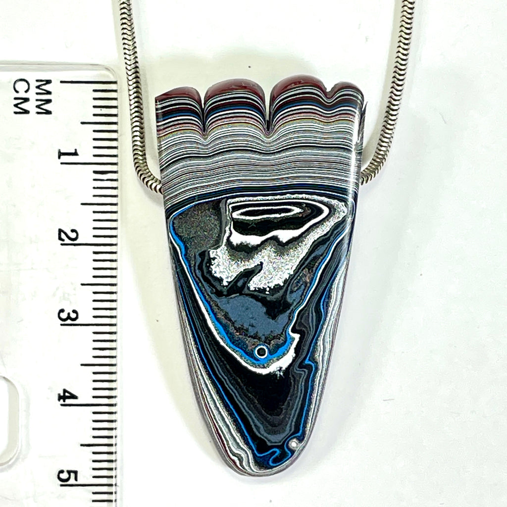 DVH Rapid Red Ford Mustang Fordite Bead Pendant Michigan 50x25x10mm (6655) - DVHdesigns
