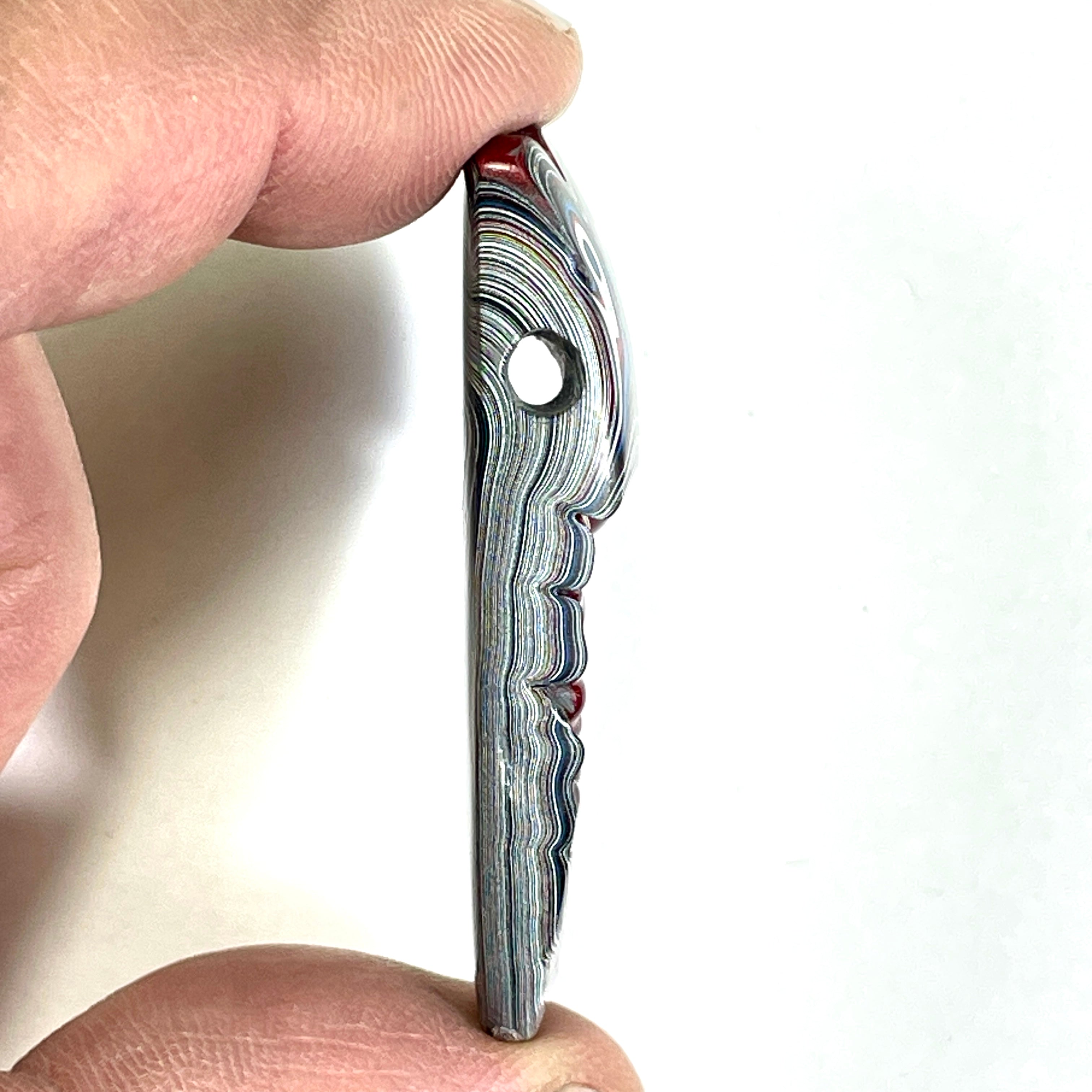 DVH Rapid Red Ford Mustang Fordite Bead Pendant Michigan 50x25x10mm (6655) - DVHdesigns
