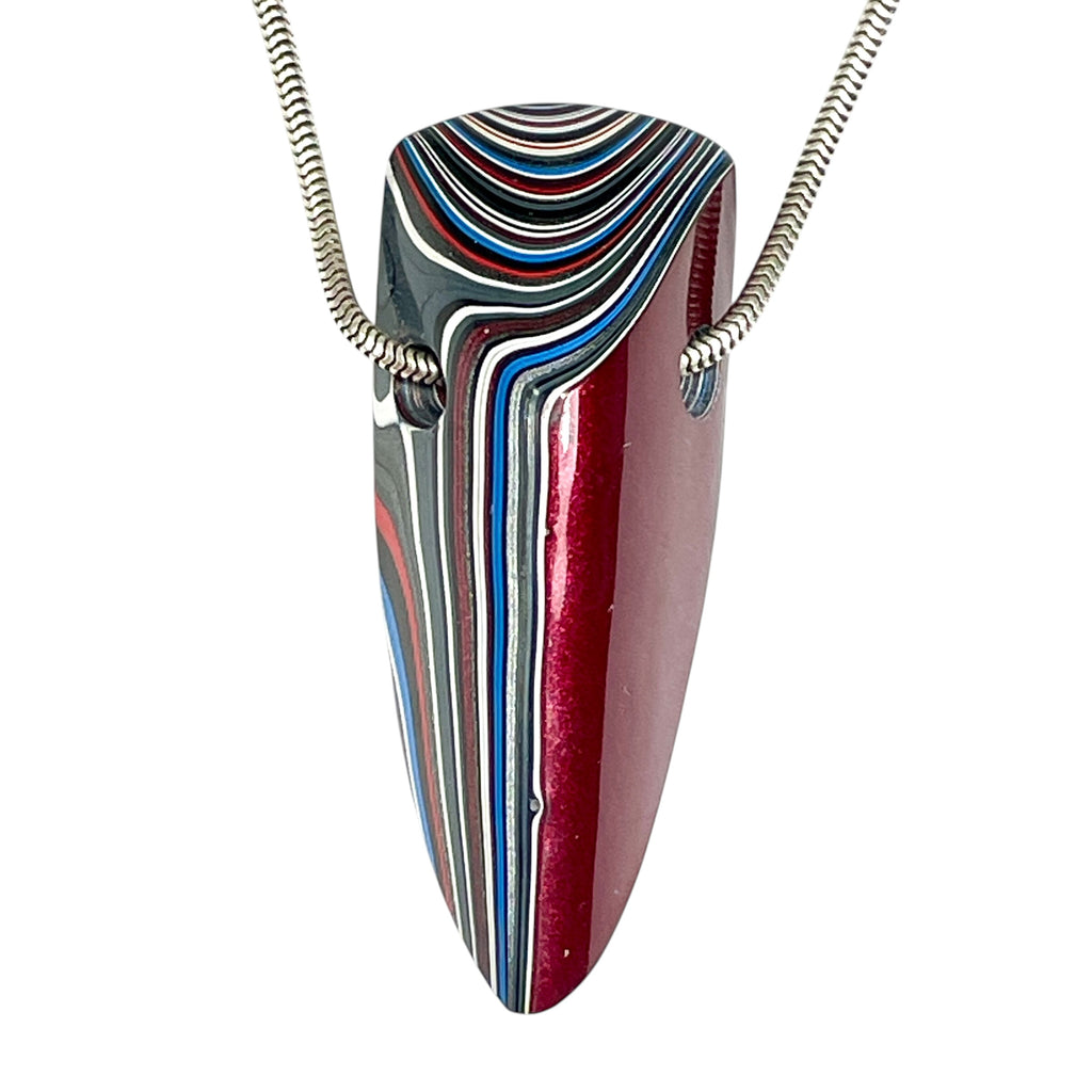 DVH Rapid Red Ford Mustang Fordite Bead Pendant Michigan 50x19x15mm (6656) - DVHdesigns