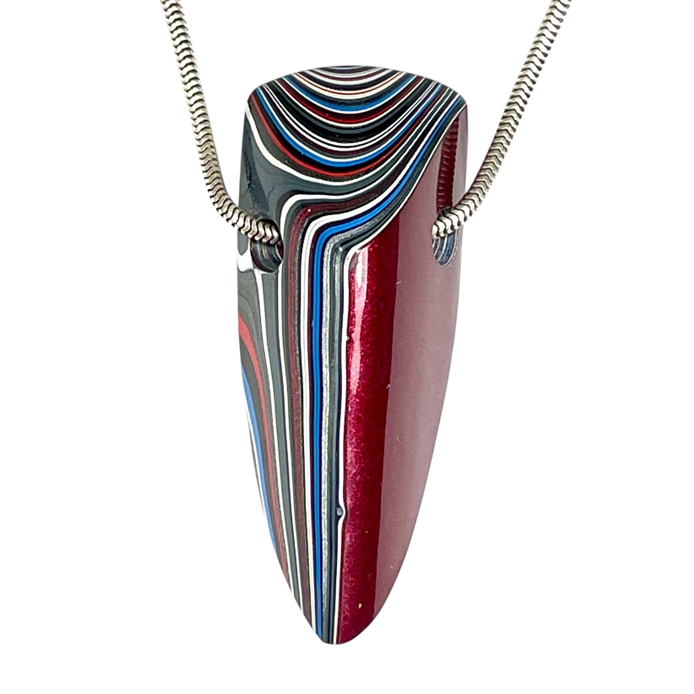 DVH Rapid Red Ford Mustang Fordite Bead Pendant Michigan 50x19x15mm (6656) - DVHdesigns