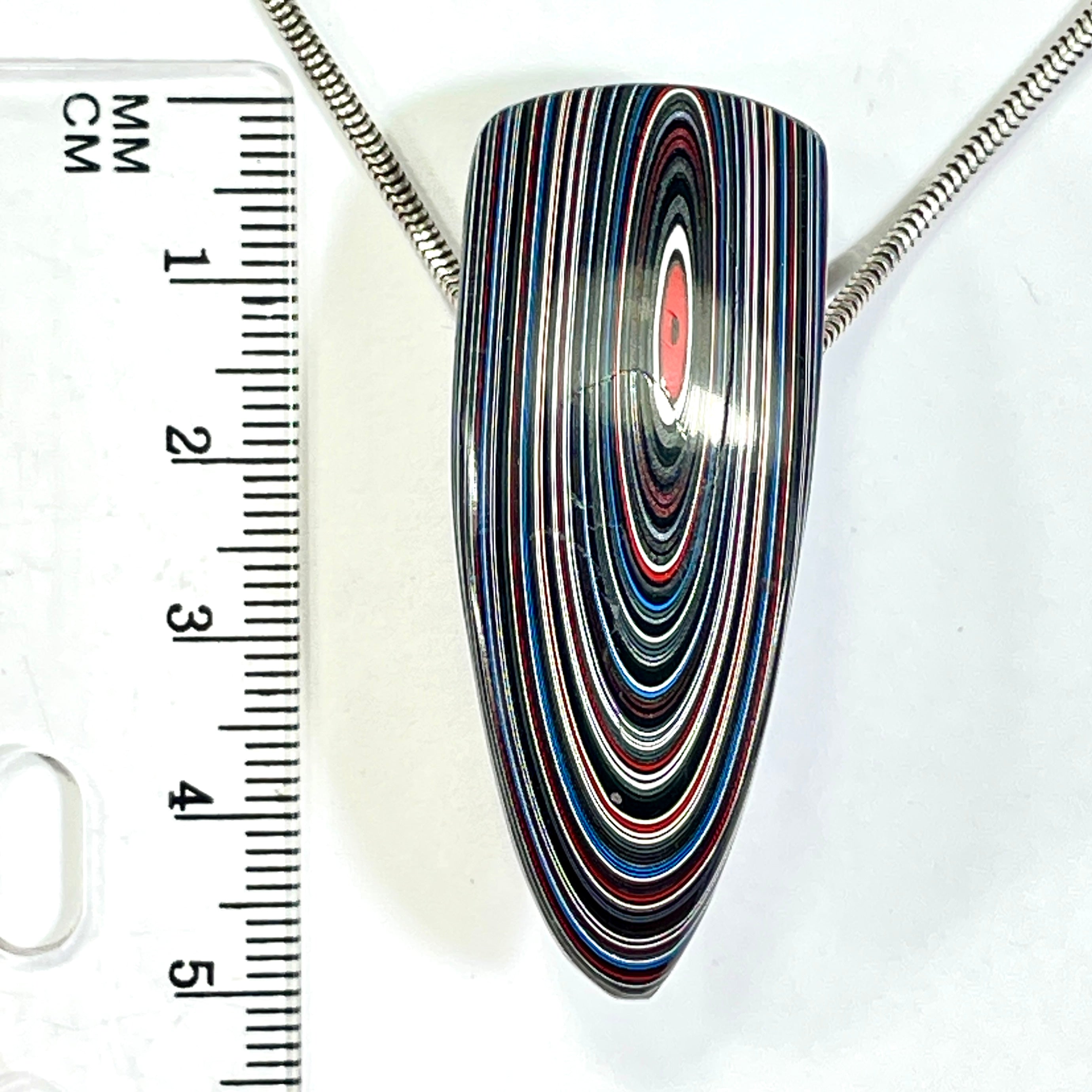 DVH Rapid Red Ford Mustang Fordite Bead Pendant Michigan 50x19x15mm (6656) - DVHdesigns