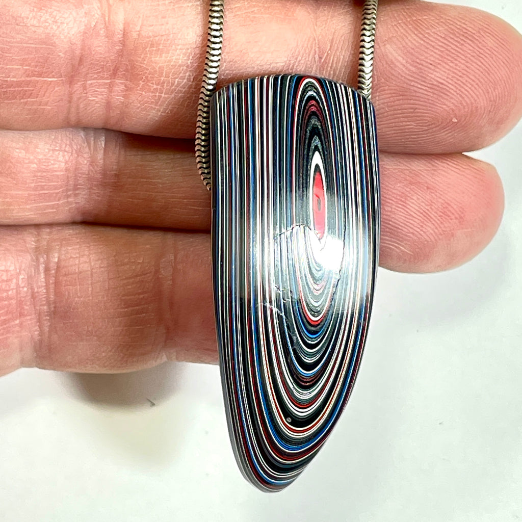DVH Rapid Red Ford Mustang Fordite Bead Pendant Michigan 50x19x15mm (6656) - DVHdesigns