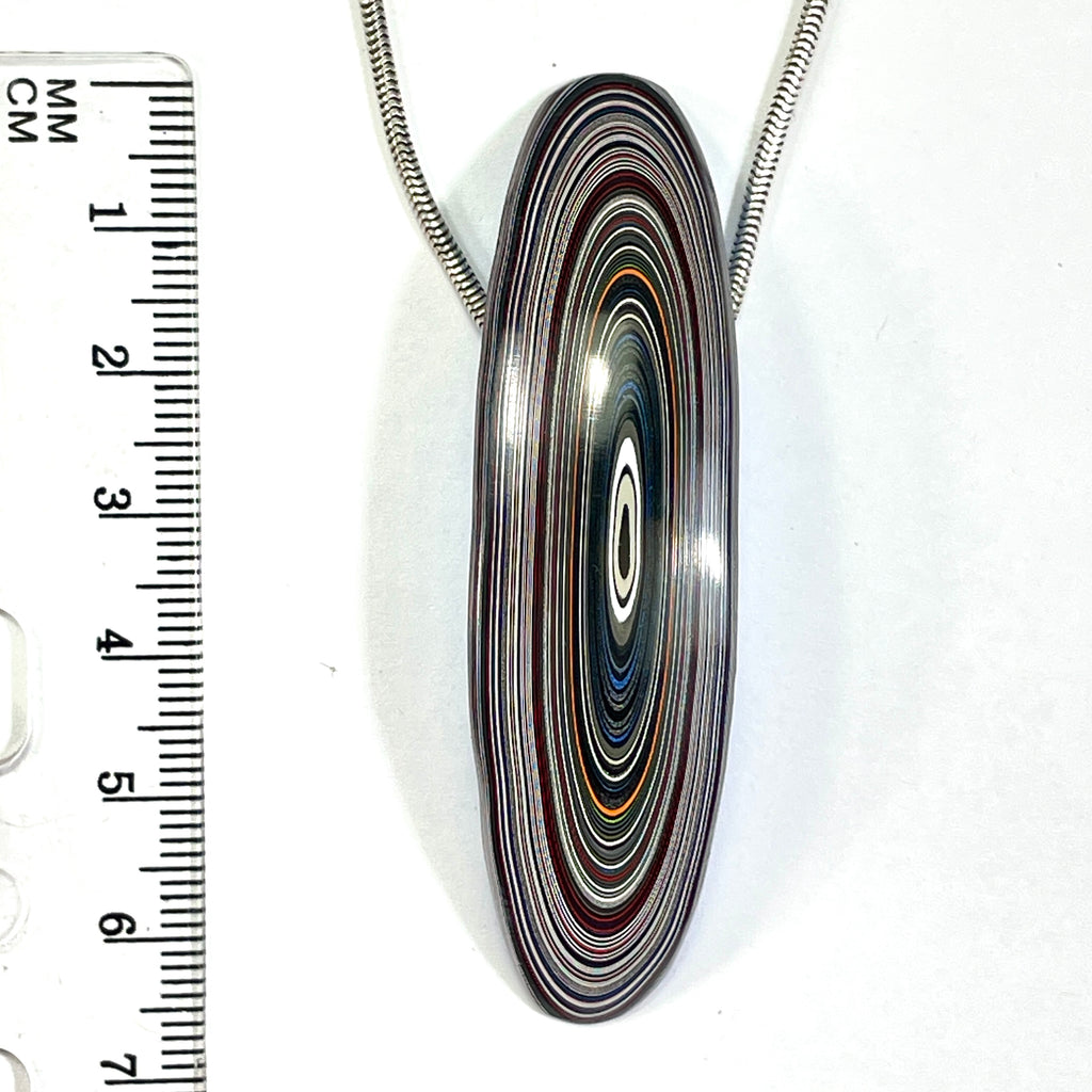 DVH Grabber Blue Ford Mustang Fordite Bead Pendant Michigan 67x18x14mm (6657) - DVHdesigns