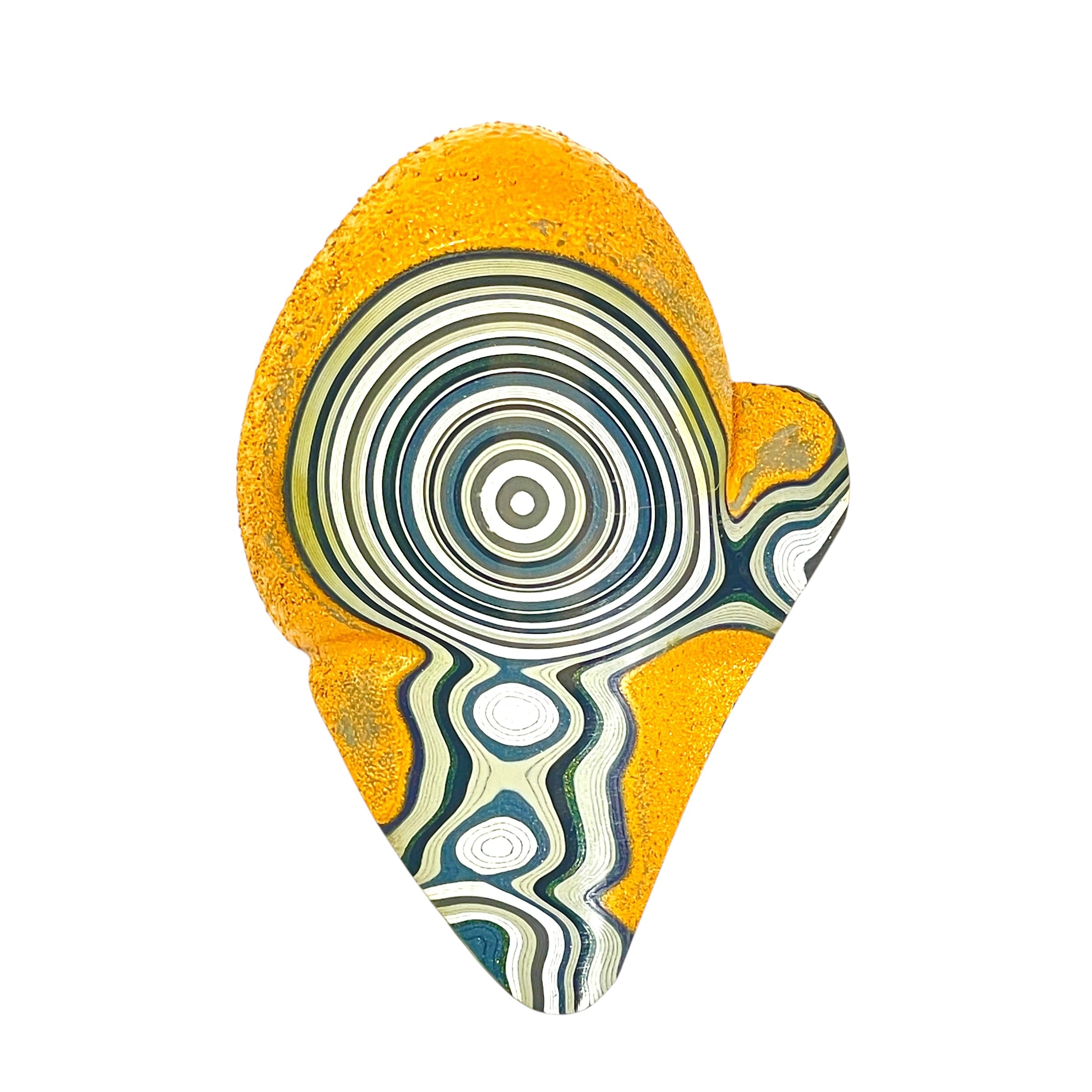 DVH Orange Fury Ford Mustang Fordite Specimen Polished Face (6732)