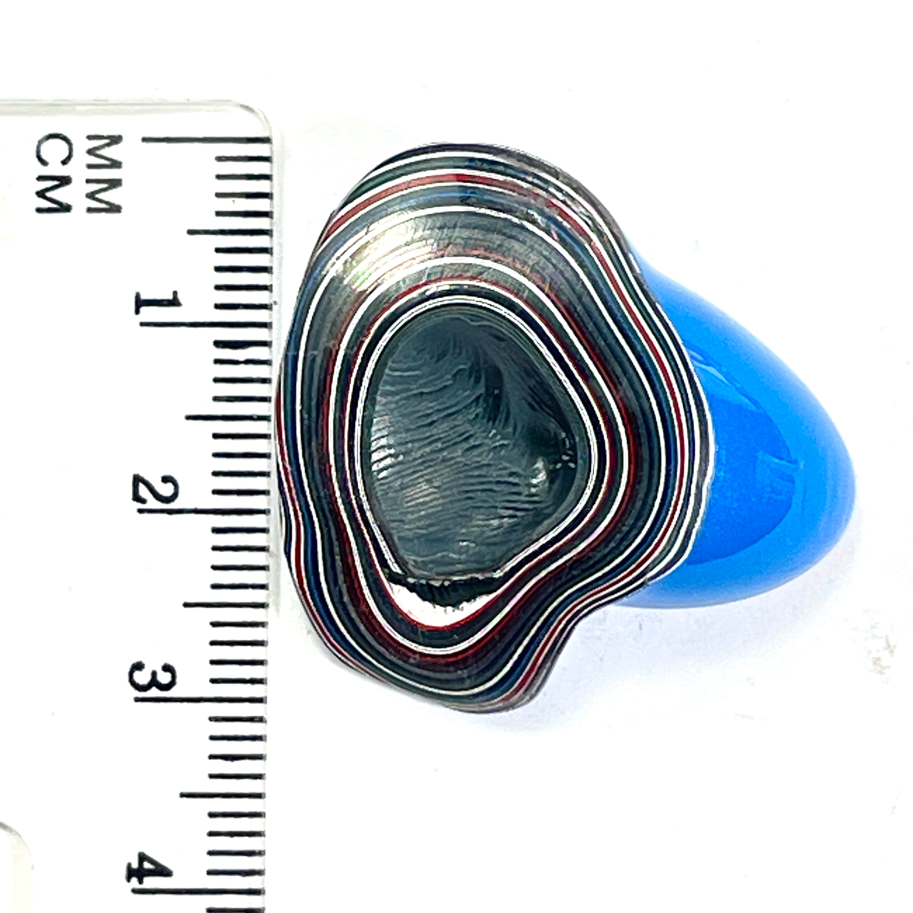 DVH Grabber Blue Ford Mustang Fordite Specimen Polished Face (6733)