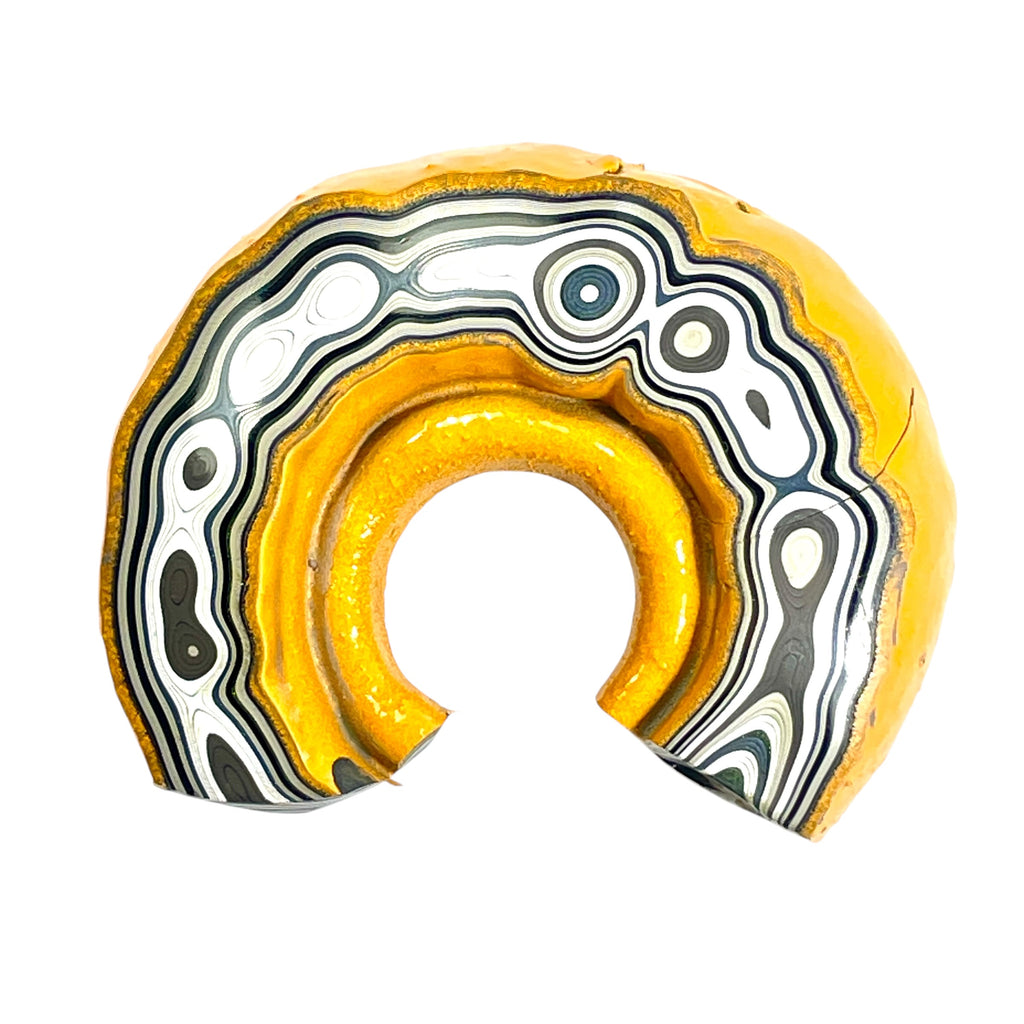DVH Orange Fury Ford Mustang Fordite Specimen Polished Face (6734)
