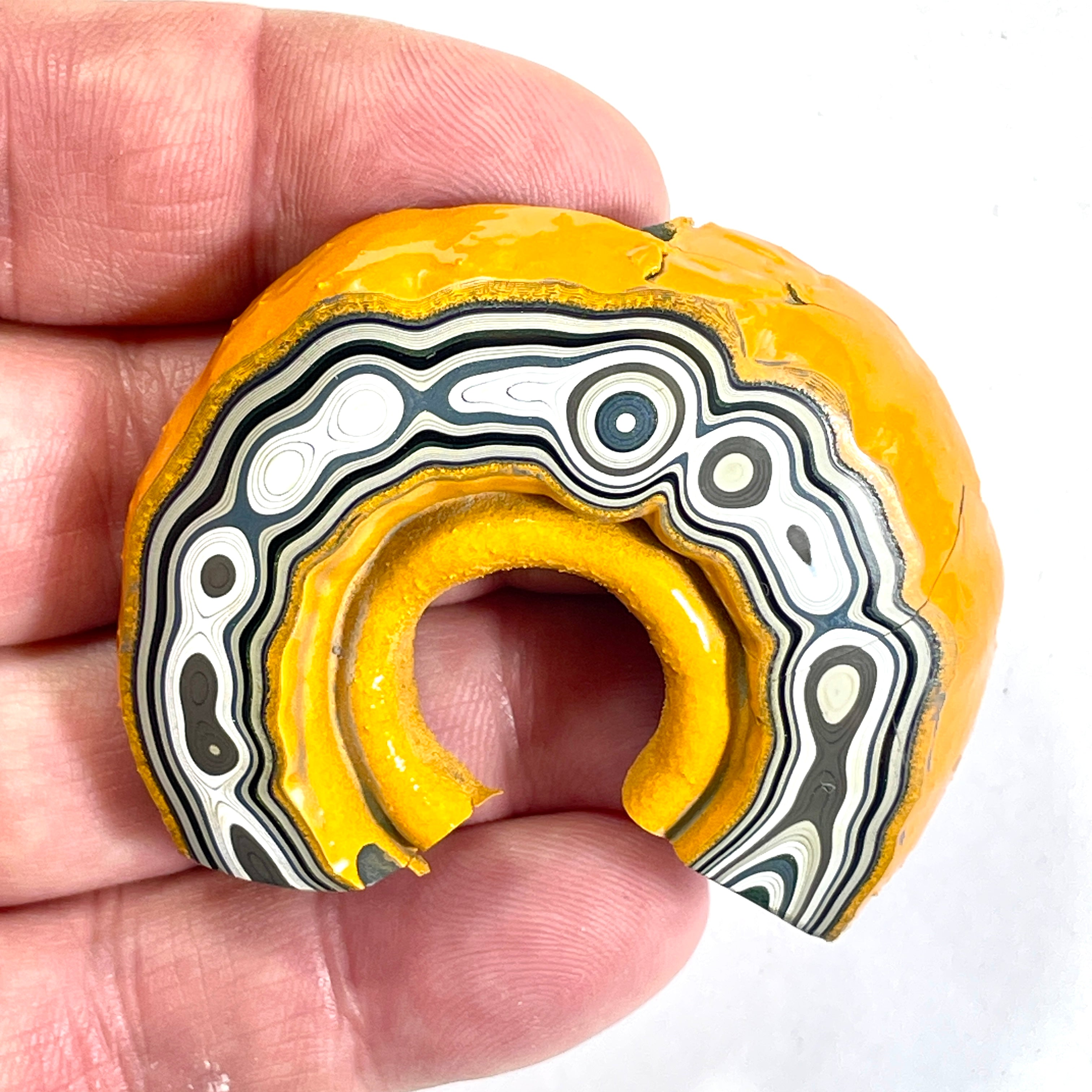 DVH Orange Fury Ford Mustang Fordite Specimen Polished Face (6734)