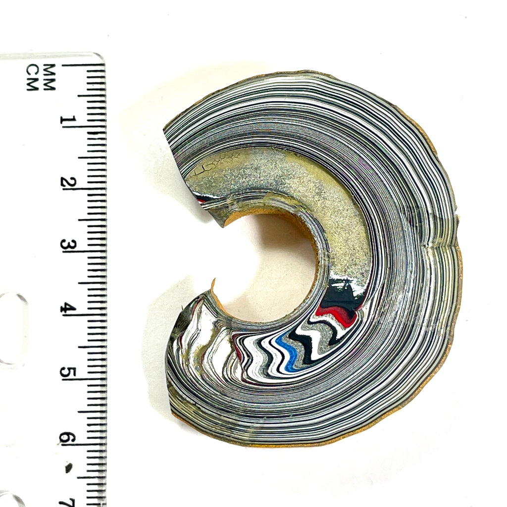 DVH Orange Fury Ford Mustang Fordite Specimen Polished Face (6734)