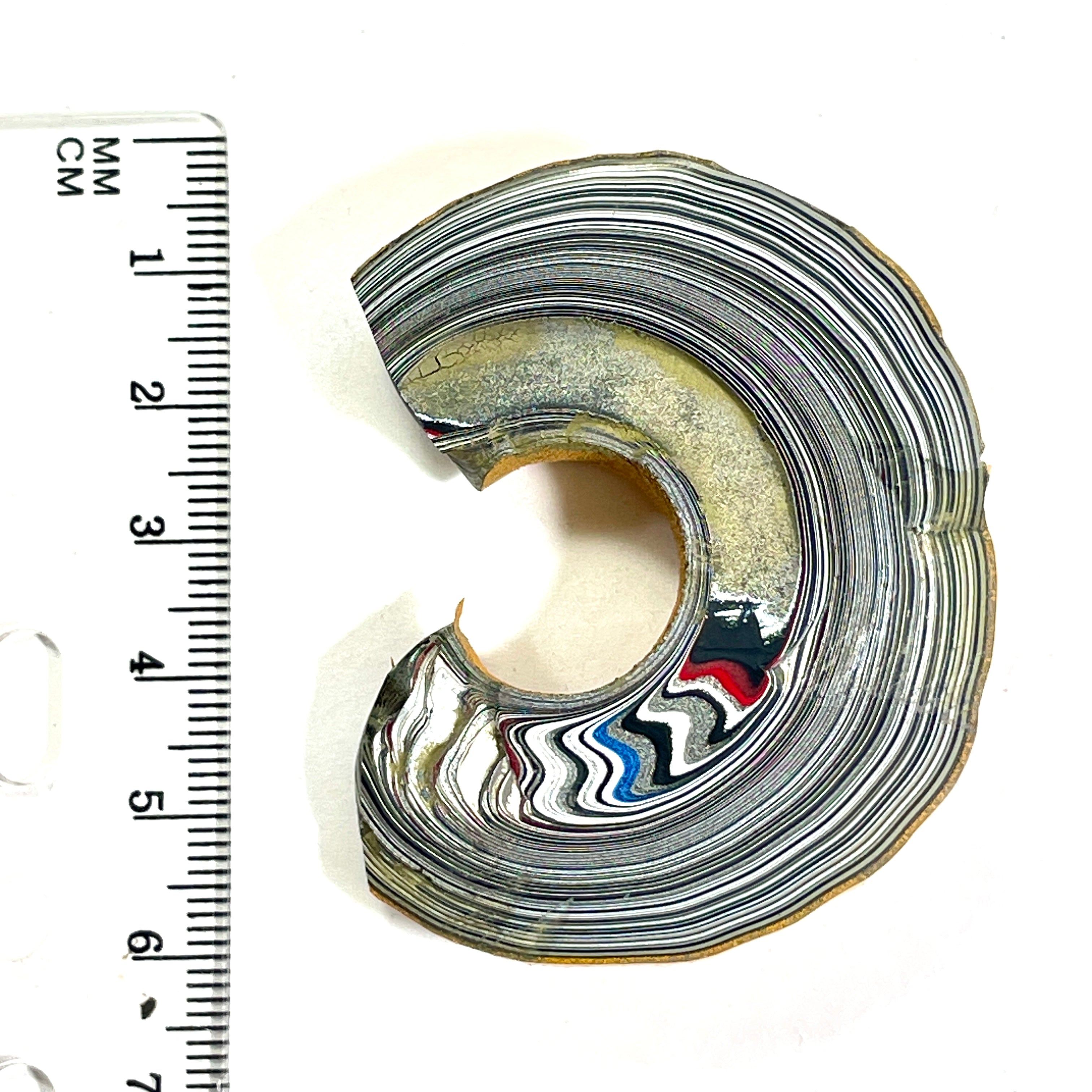 DVH Orange Fury Ford Mustang Fordite Specimen Polished Face (6734)