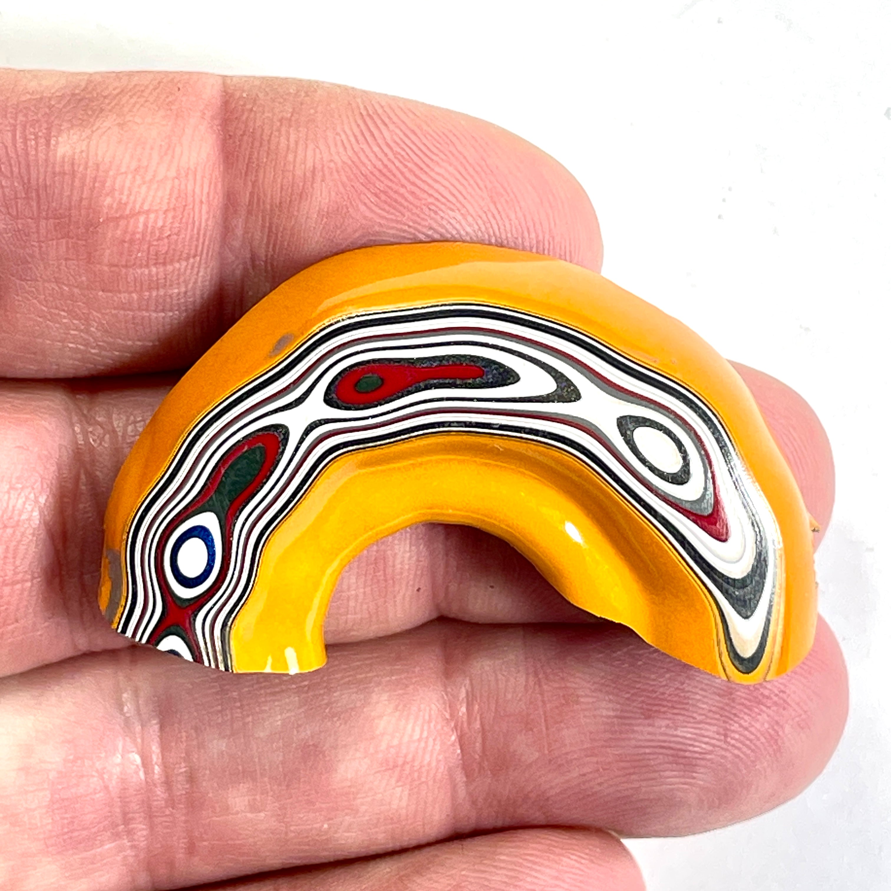 DVH Orange Fury Ford Mustang Fordite Specimen Polished Face (6735)