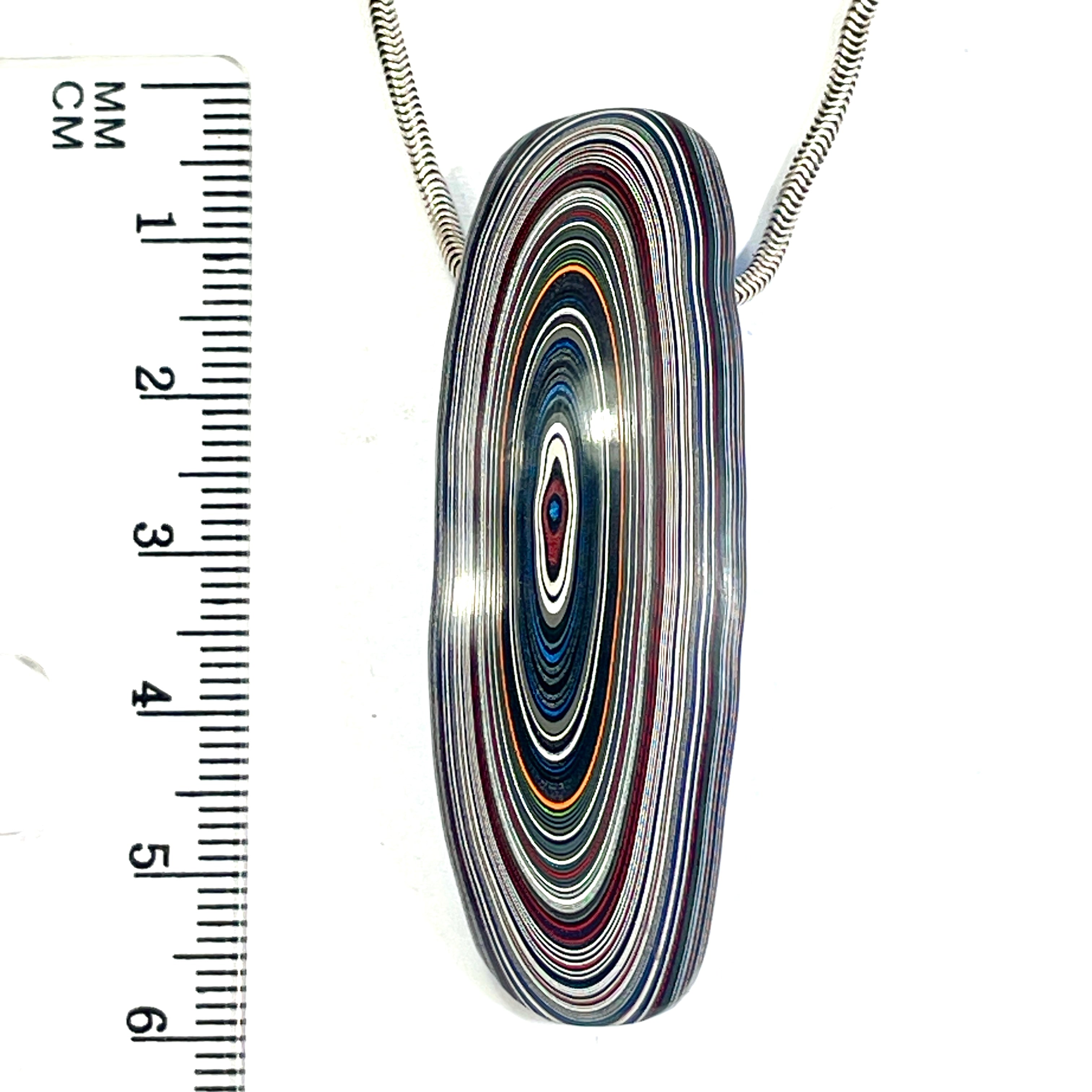 DVH Grabber Blue Ford Mustang Fordite Bead Pendant 57x18x15mm (6737)